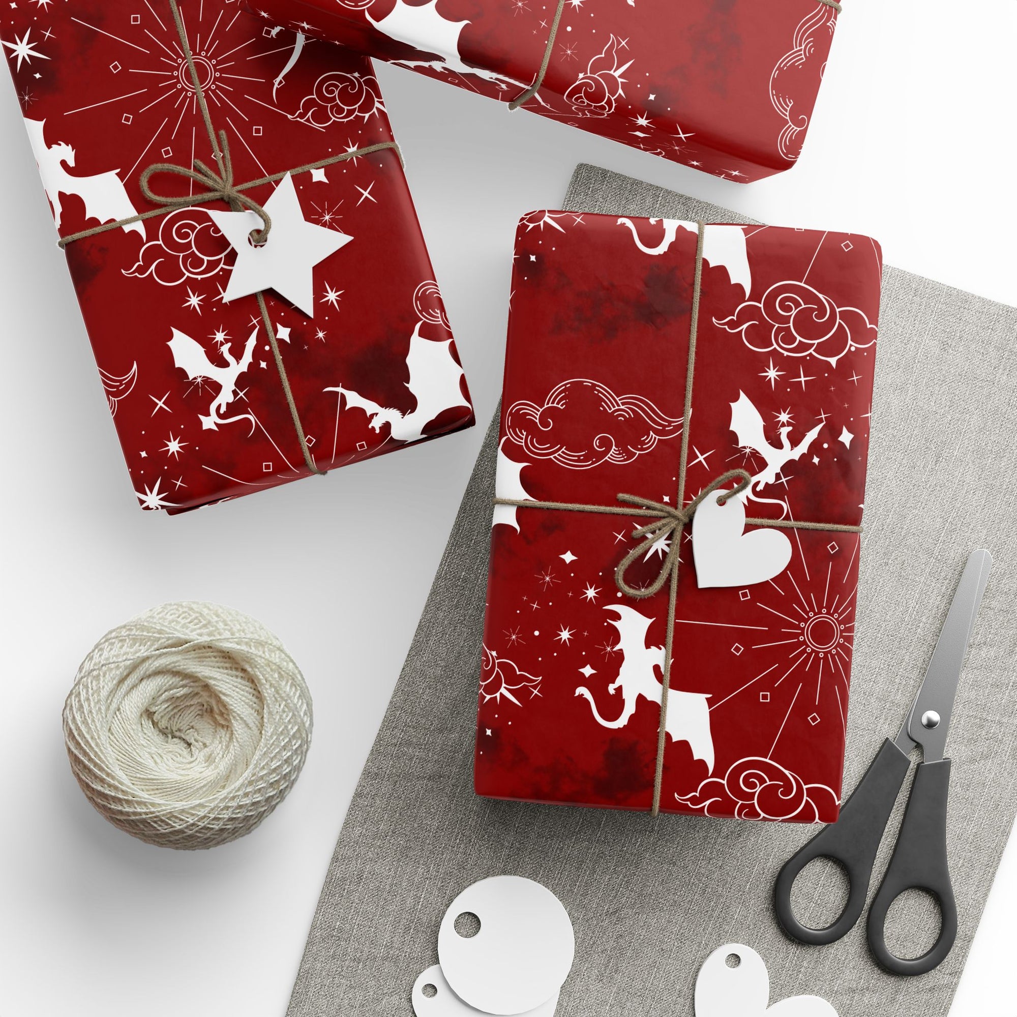 White Dragons in Red Wrapping Paper
