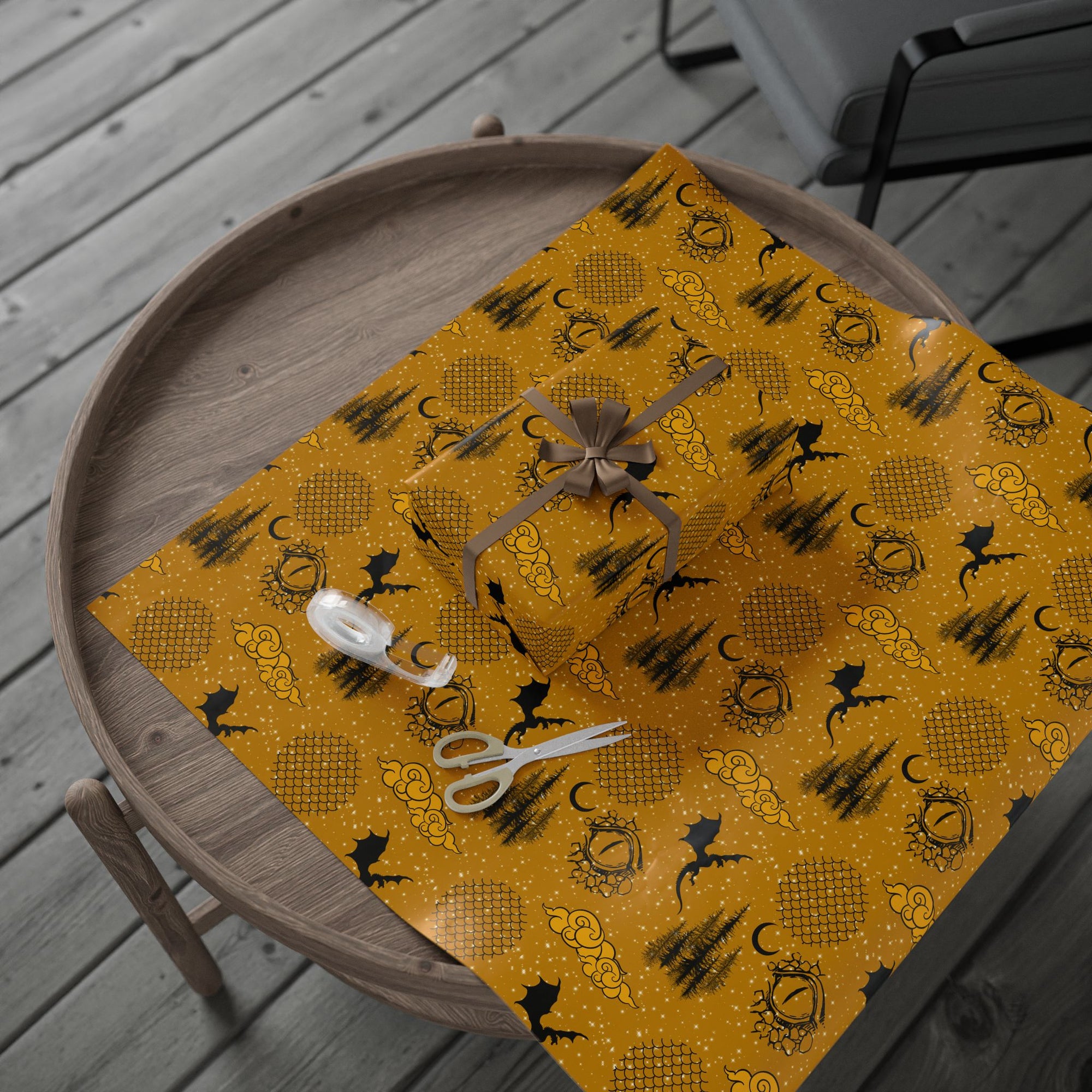 Golden Age of Dragons Wrapping Paper