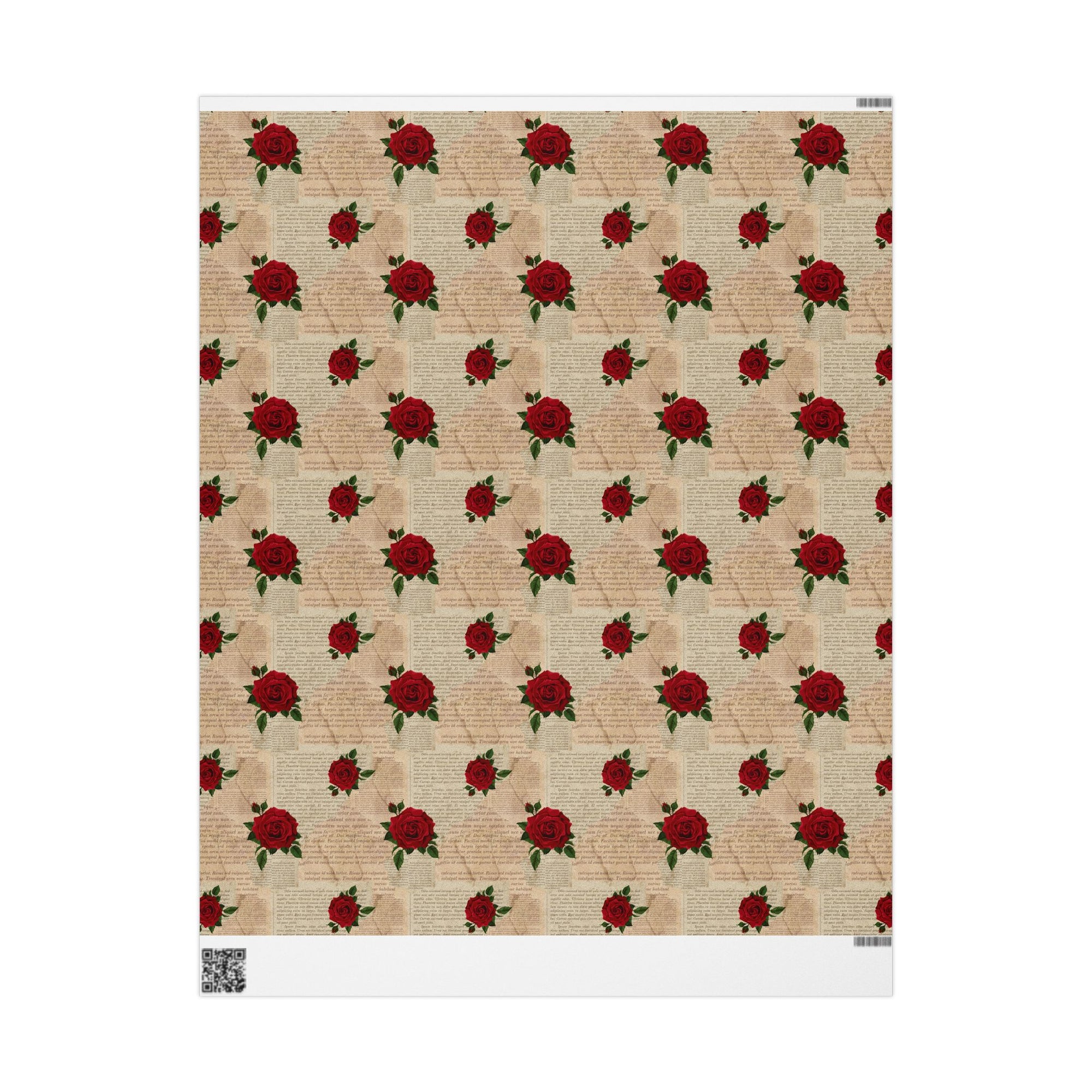 Pages and Roses Wrapping Paper