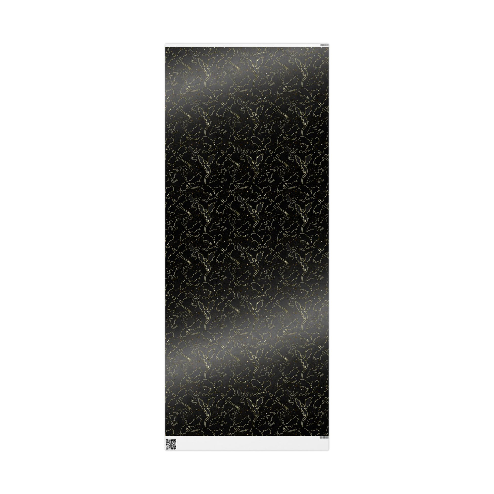 Dragons in Starry Night Sky Black Wrapping Paper