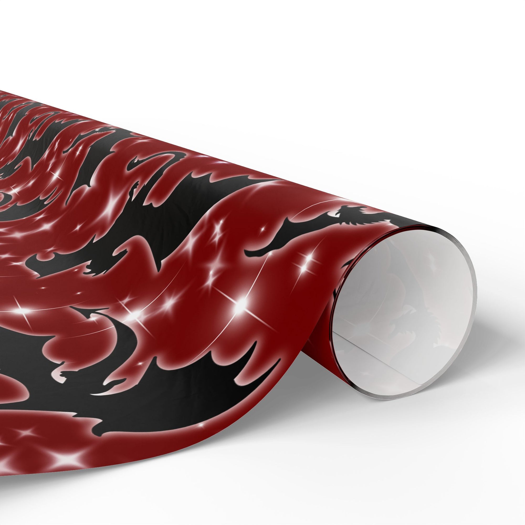 Dragons in Red Starry Wrapping Papers