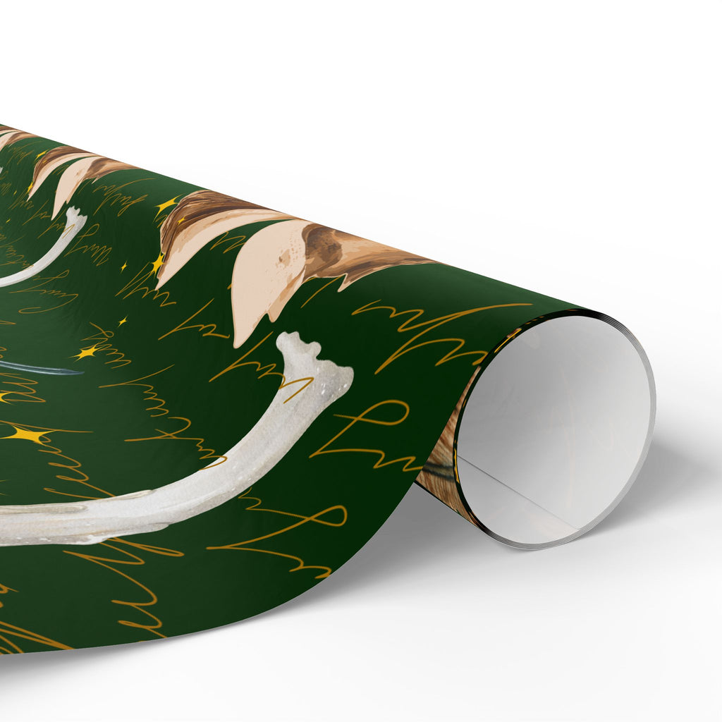 Bookish Candle Green Wrapping Paper