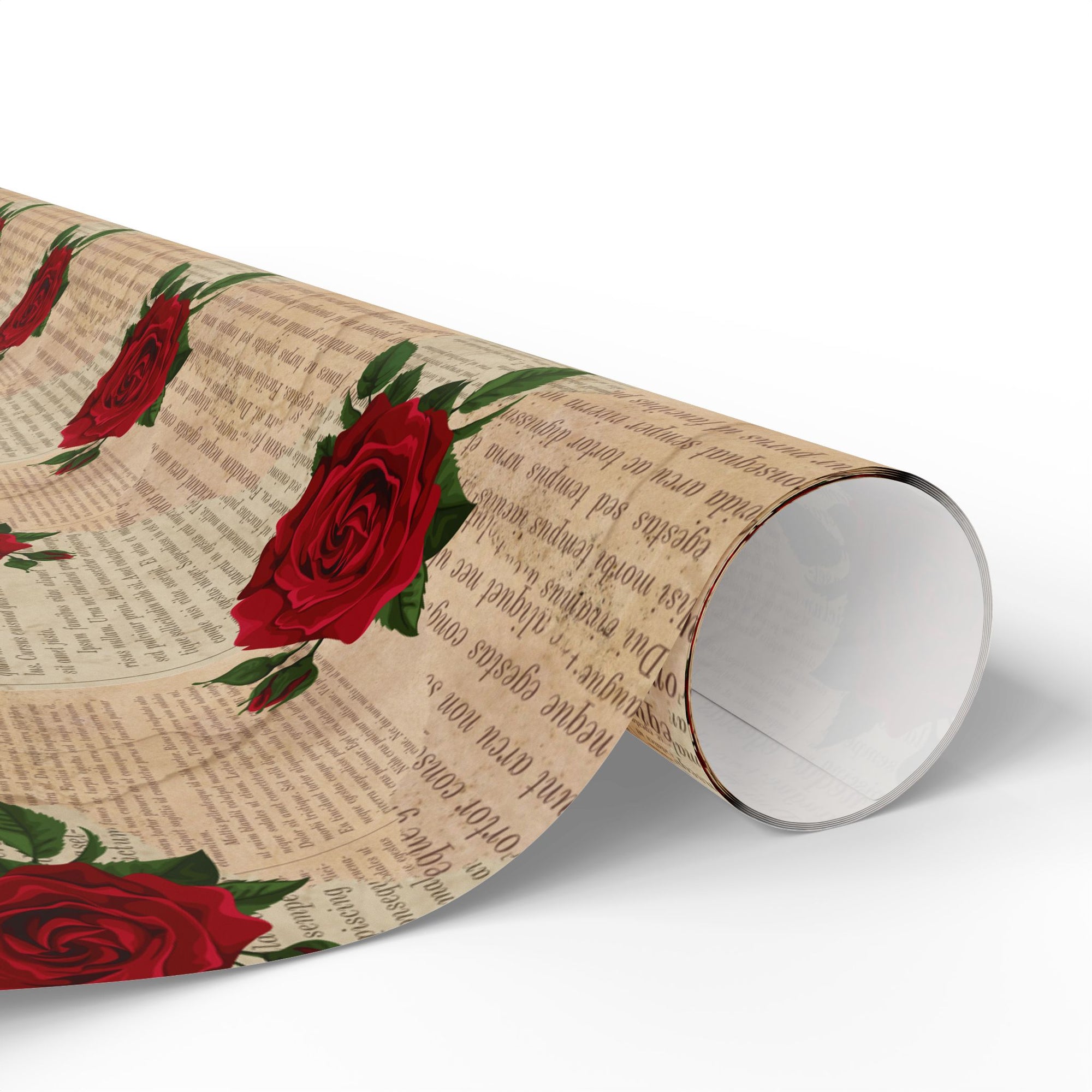 Pages and Roses Wrapping Paper