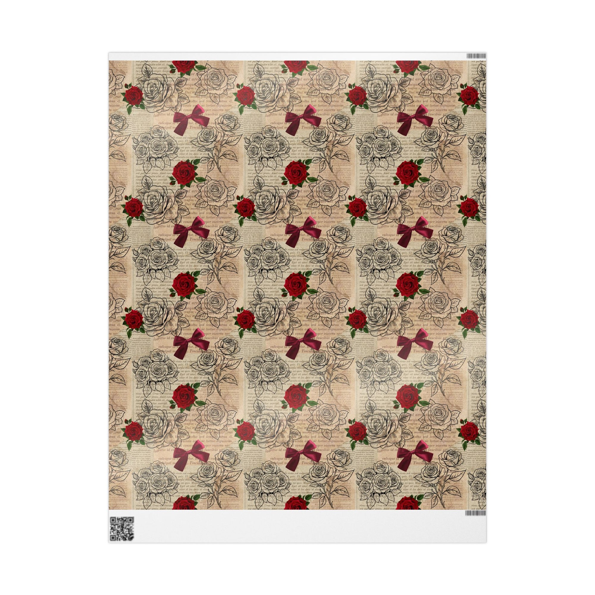 Roses in Pages Wrapping Paper