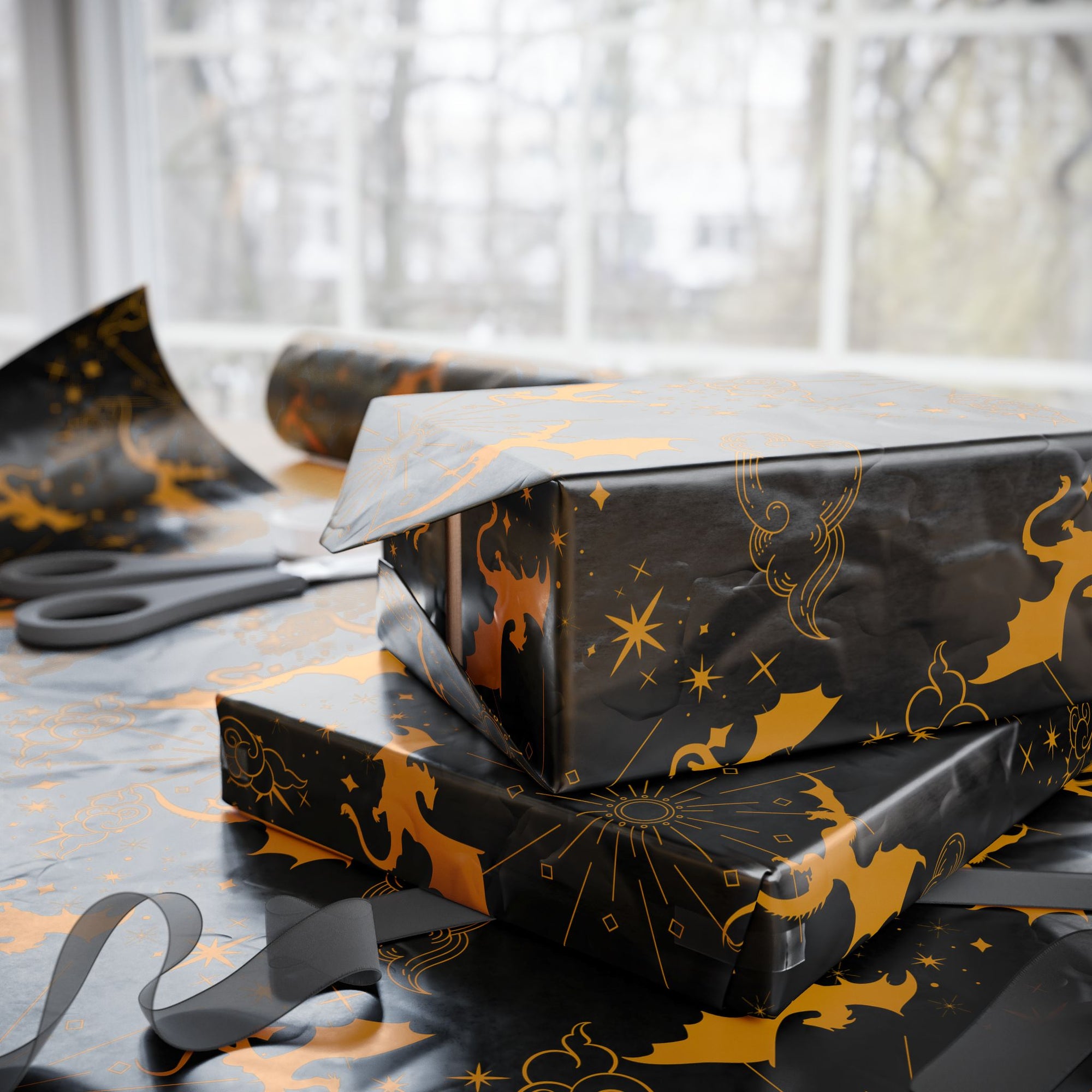 Royal Dragons in Night Wrapping Paper