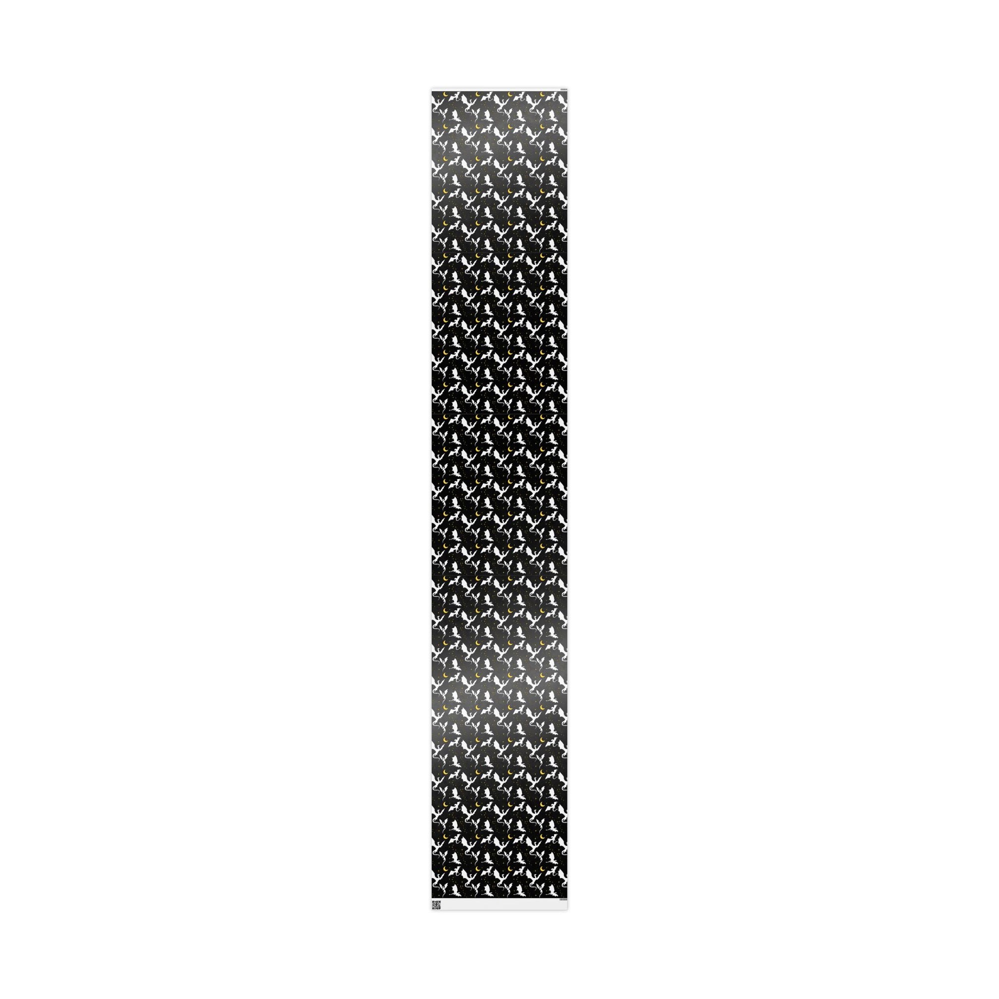 White Dragons in Black Night Wrapping Paper