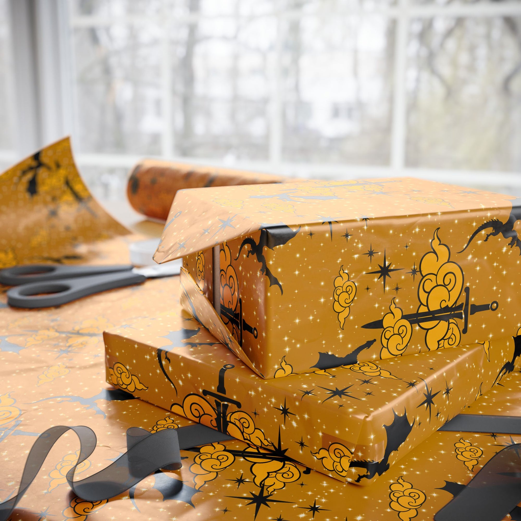 Golden Dragons Age Wrapping Paper