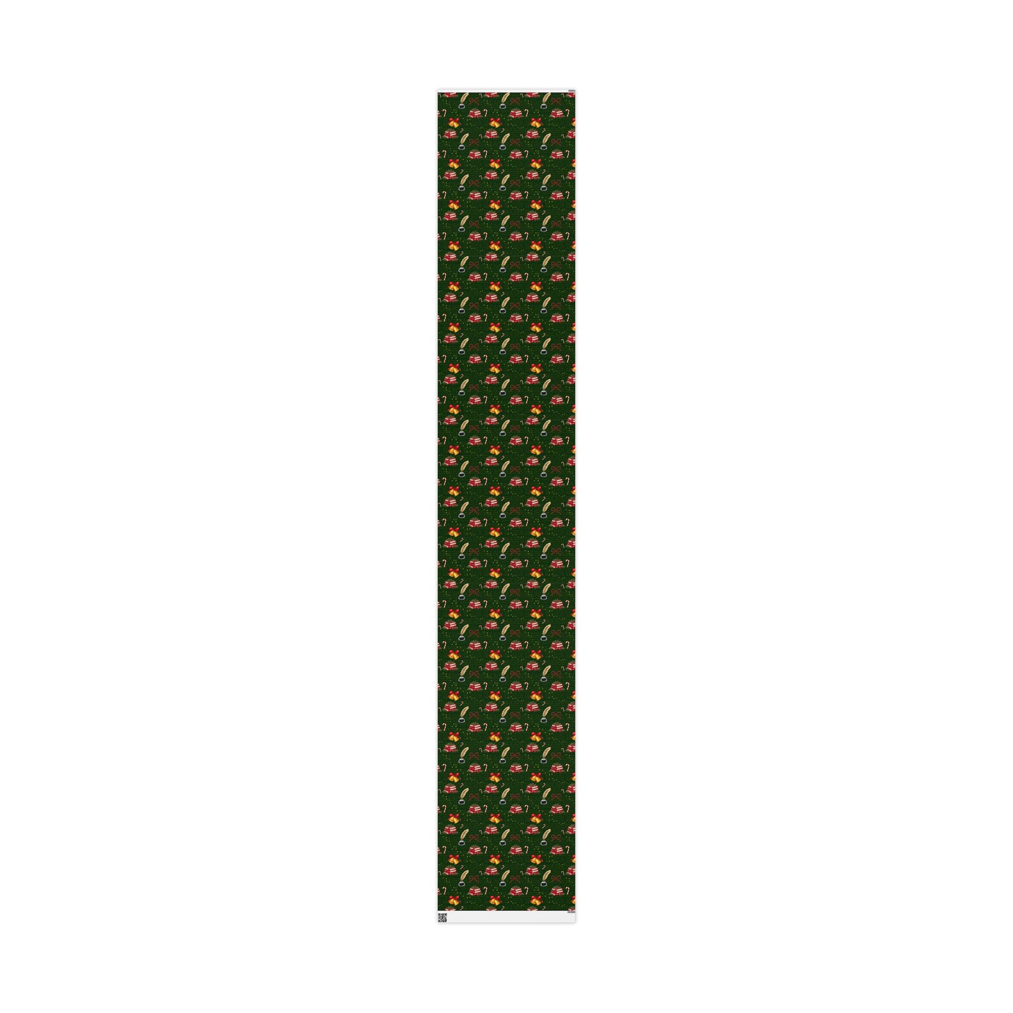 Bells and Books Green Wrapping Paper