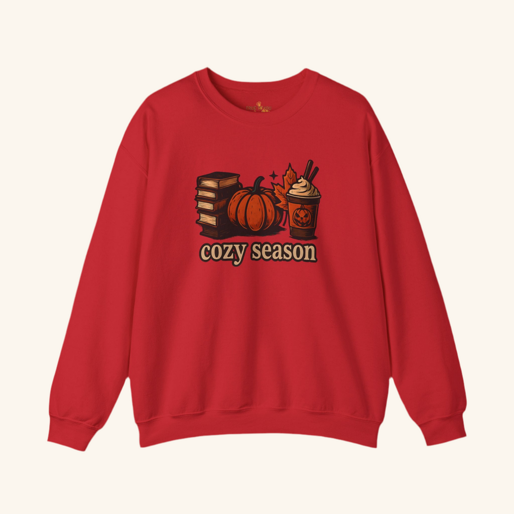 Spooky Cozy Season Crewneck Sweatshirt, Red