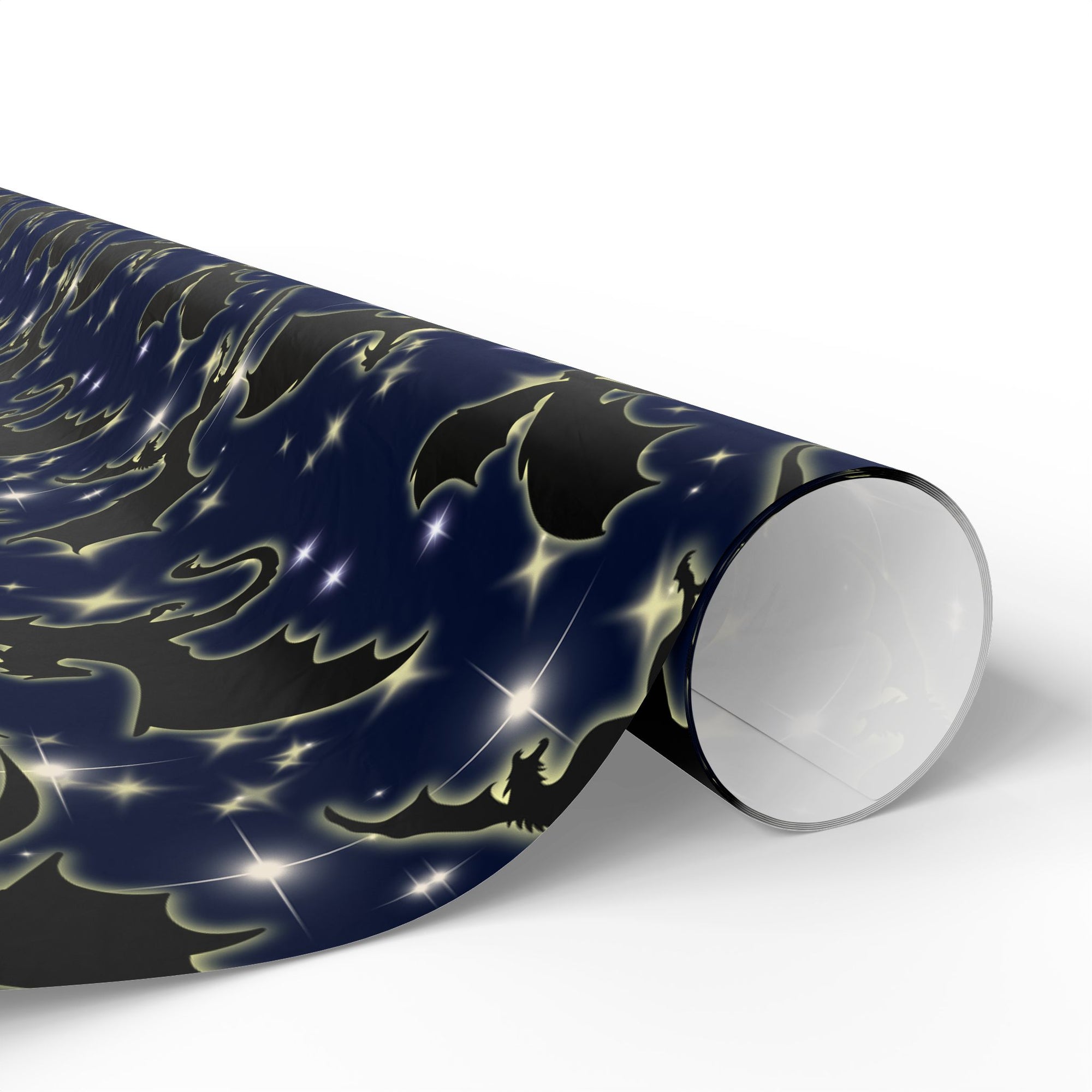 Starry Night Sky with Dragons Wrapping Paper