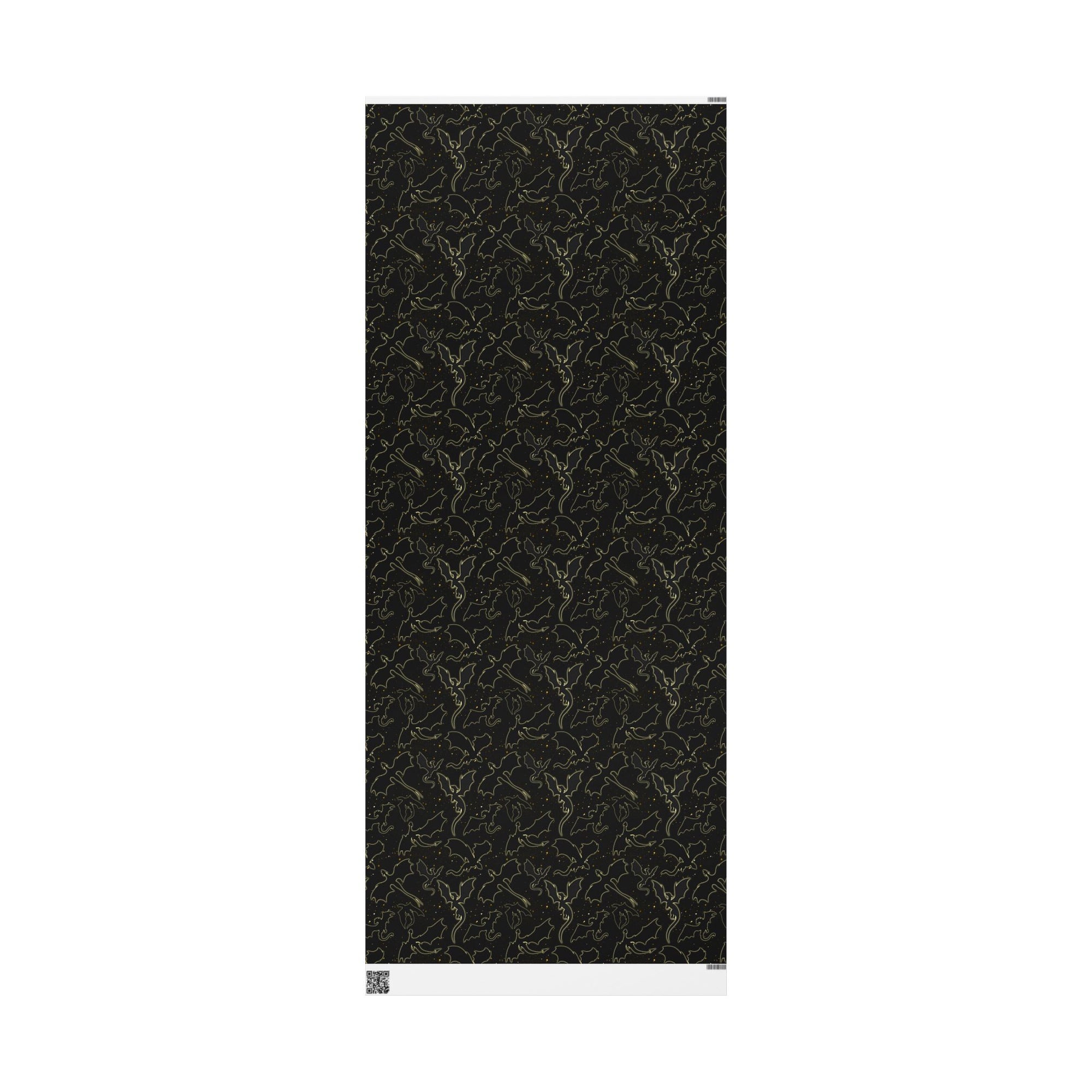 Dragons in Starry Night Sky Black Wrapping Paper
