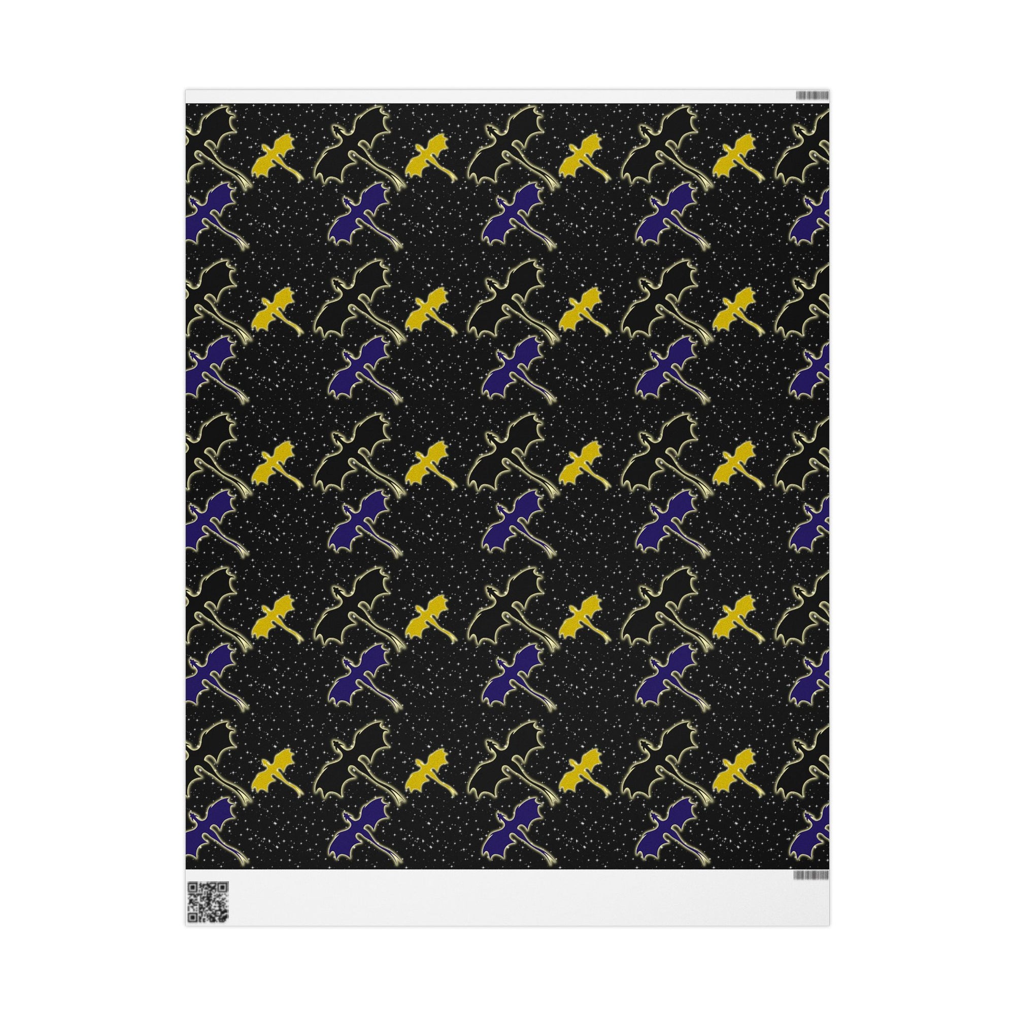 Three Dragons in Night Sky Wrapping Paper