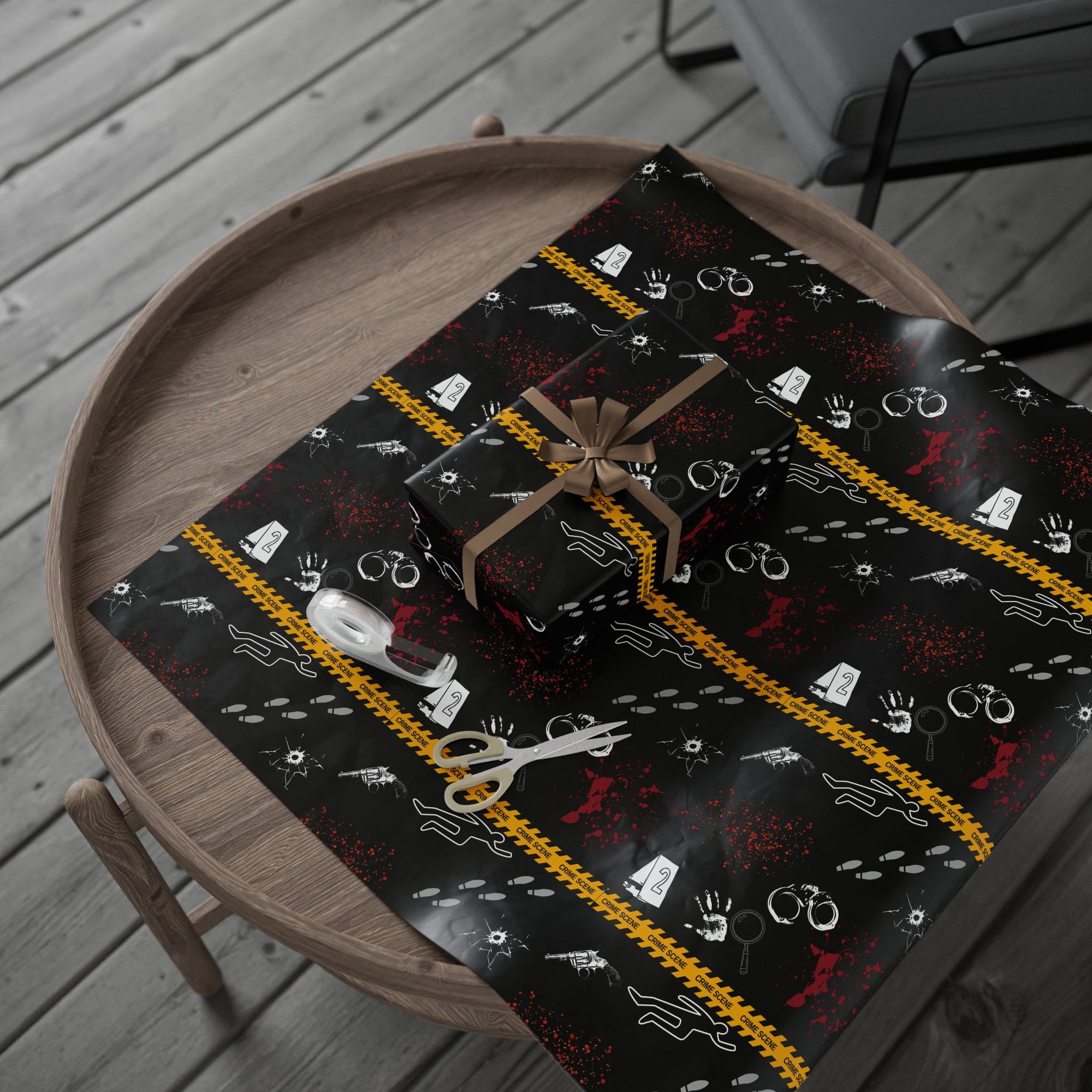 True Crime Black Wrapping Paper