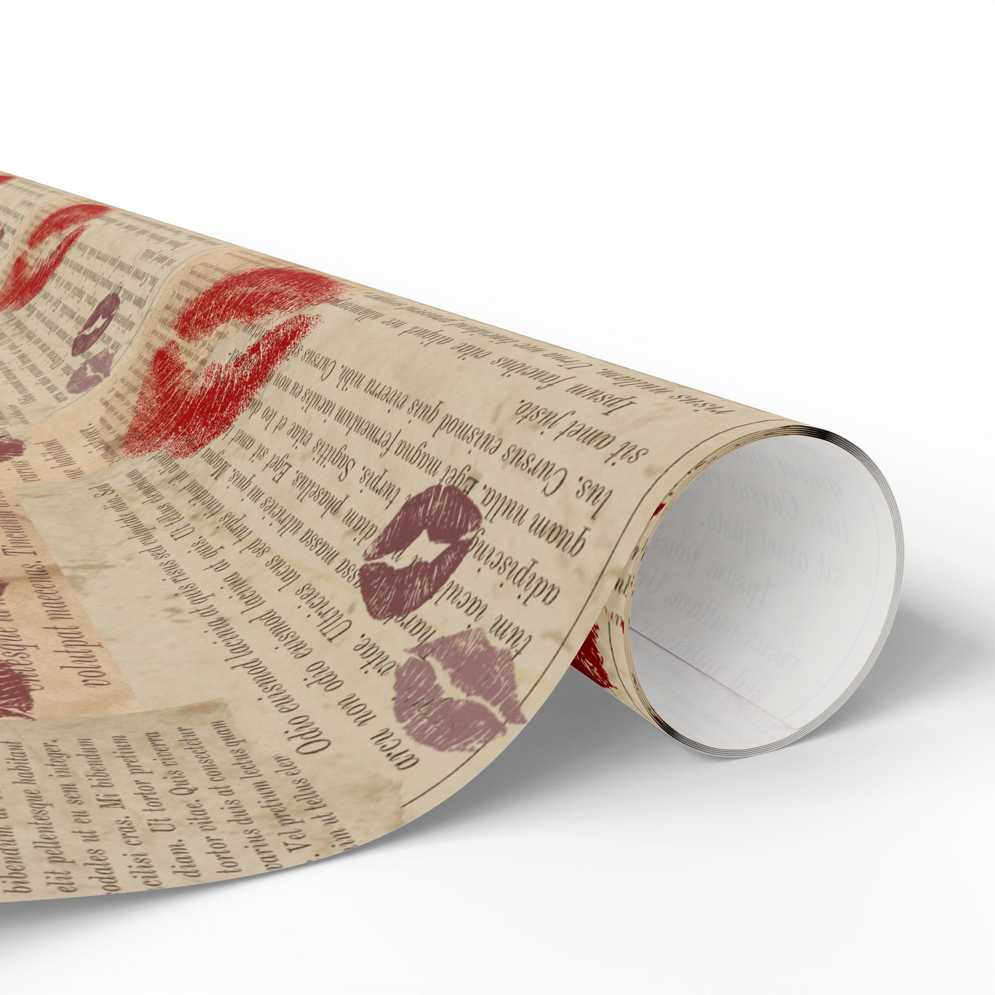 Kisses and Pages Wrapping Paper