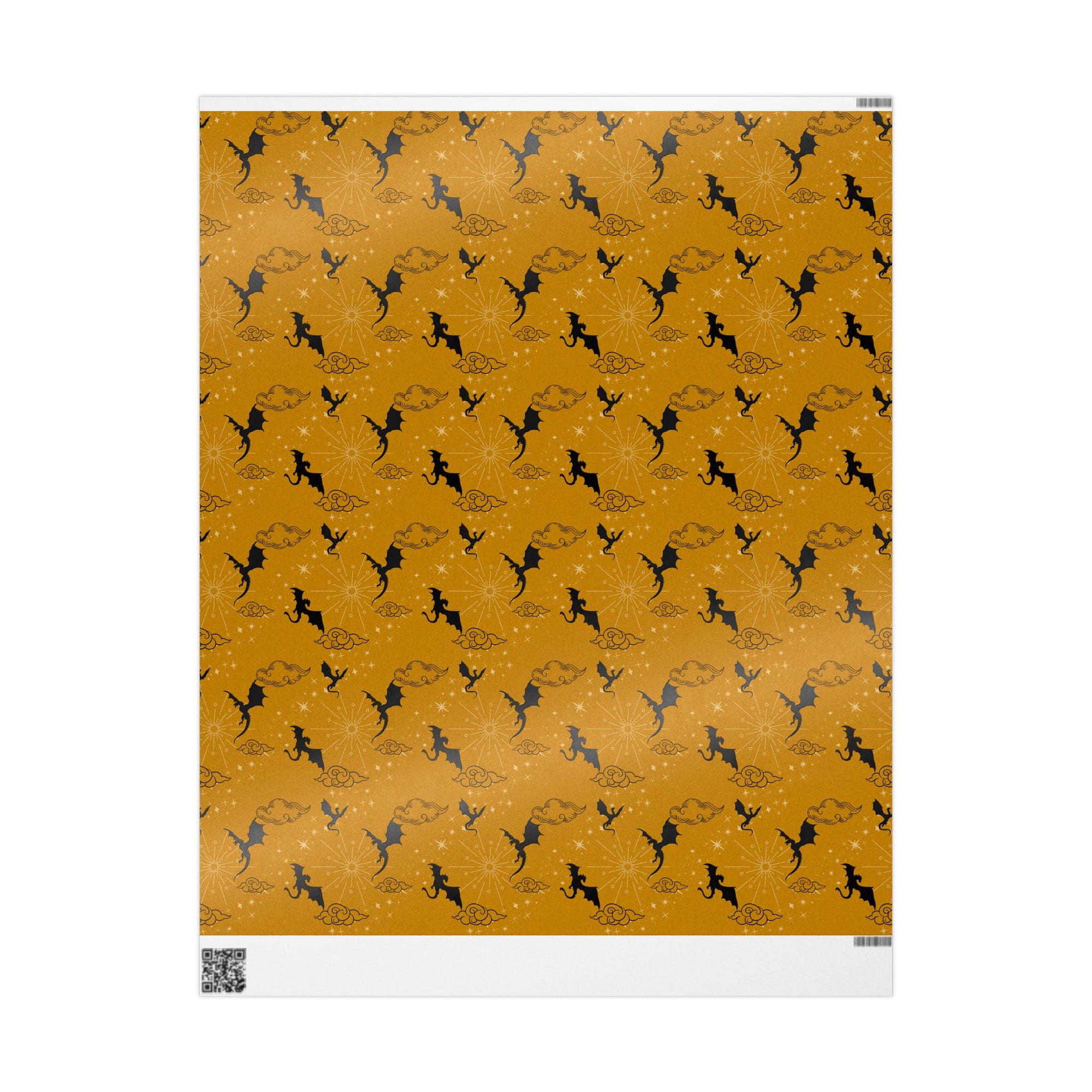 Dragons in Golden Sky Wrapping Papers