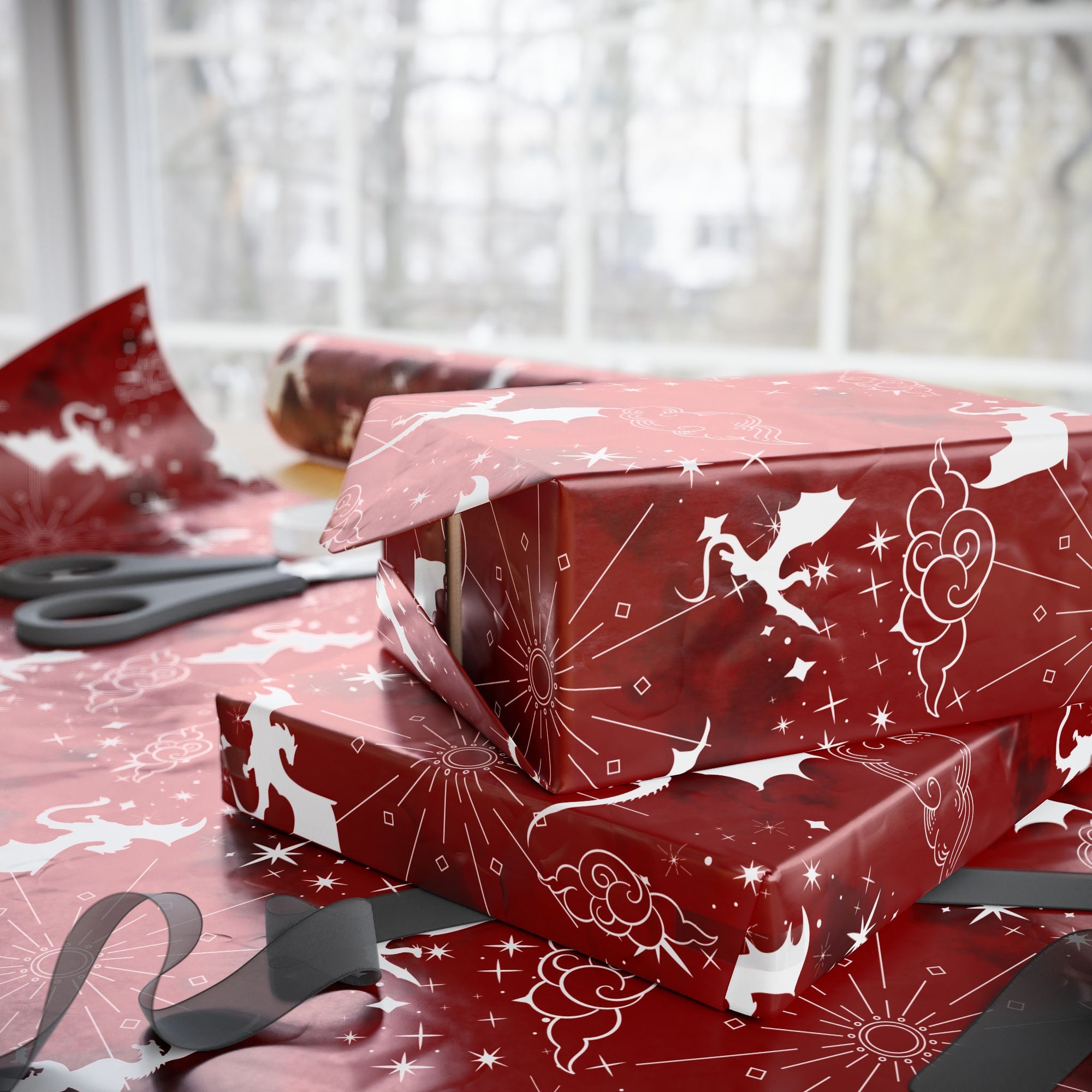 Red Dragon Age Wrapping Paper