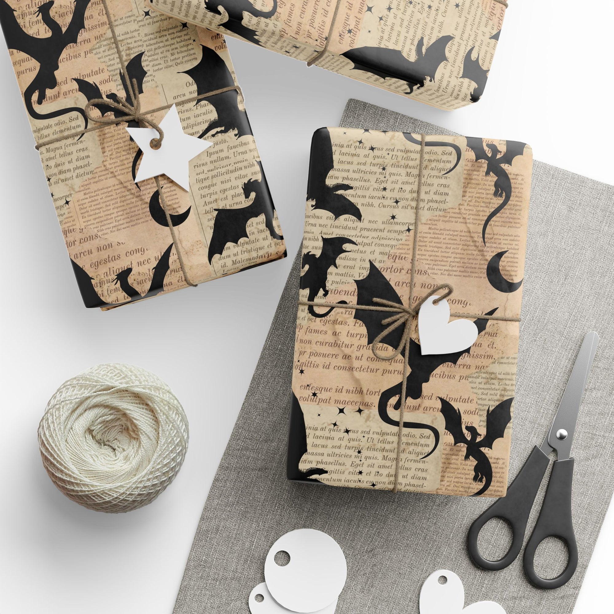 Pages and Dragons Wrapping Paper