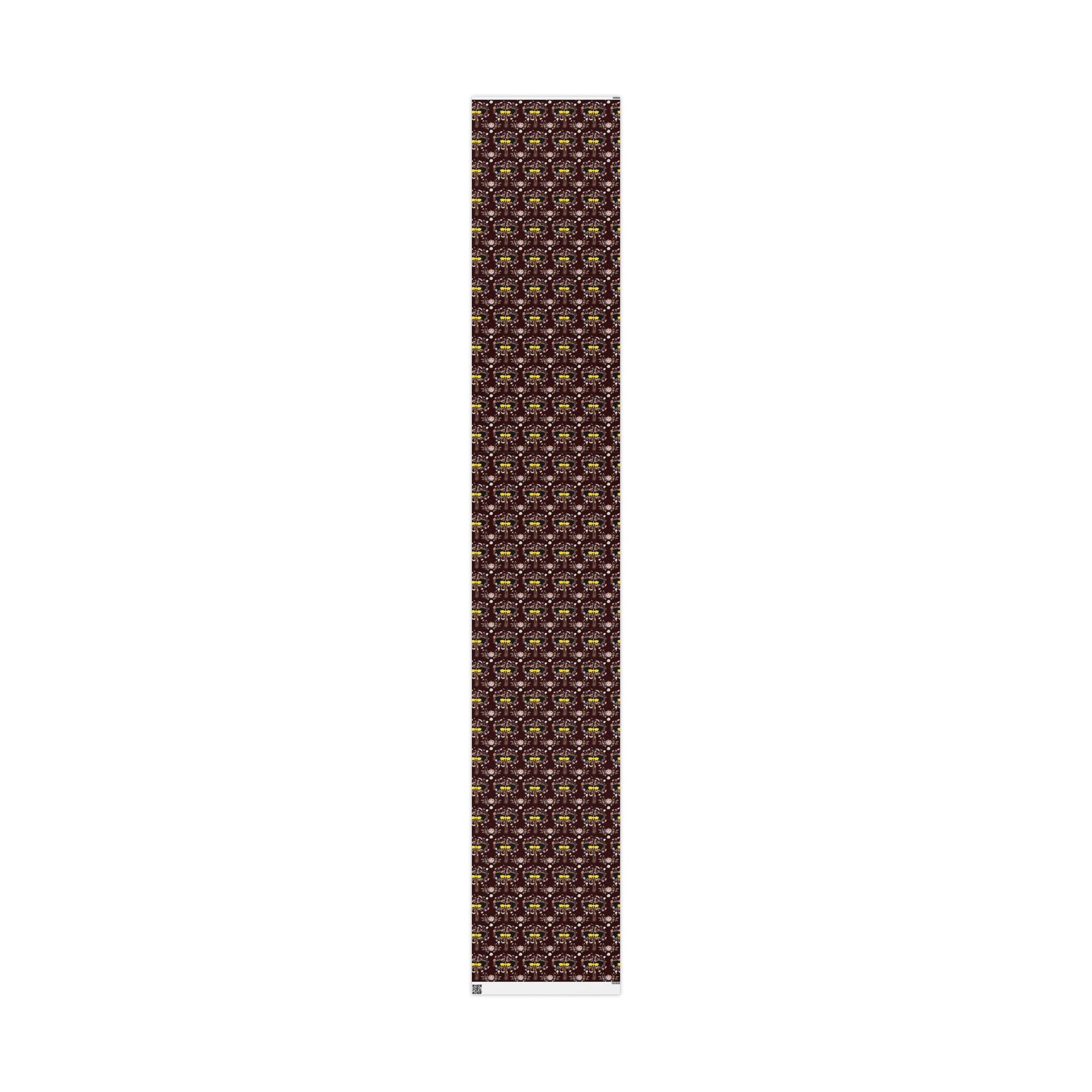 Floral Dragons on Burgundy Wrapping Paper