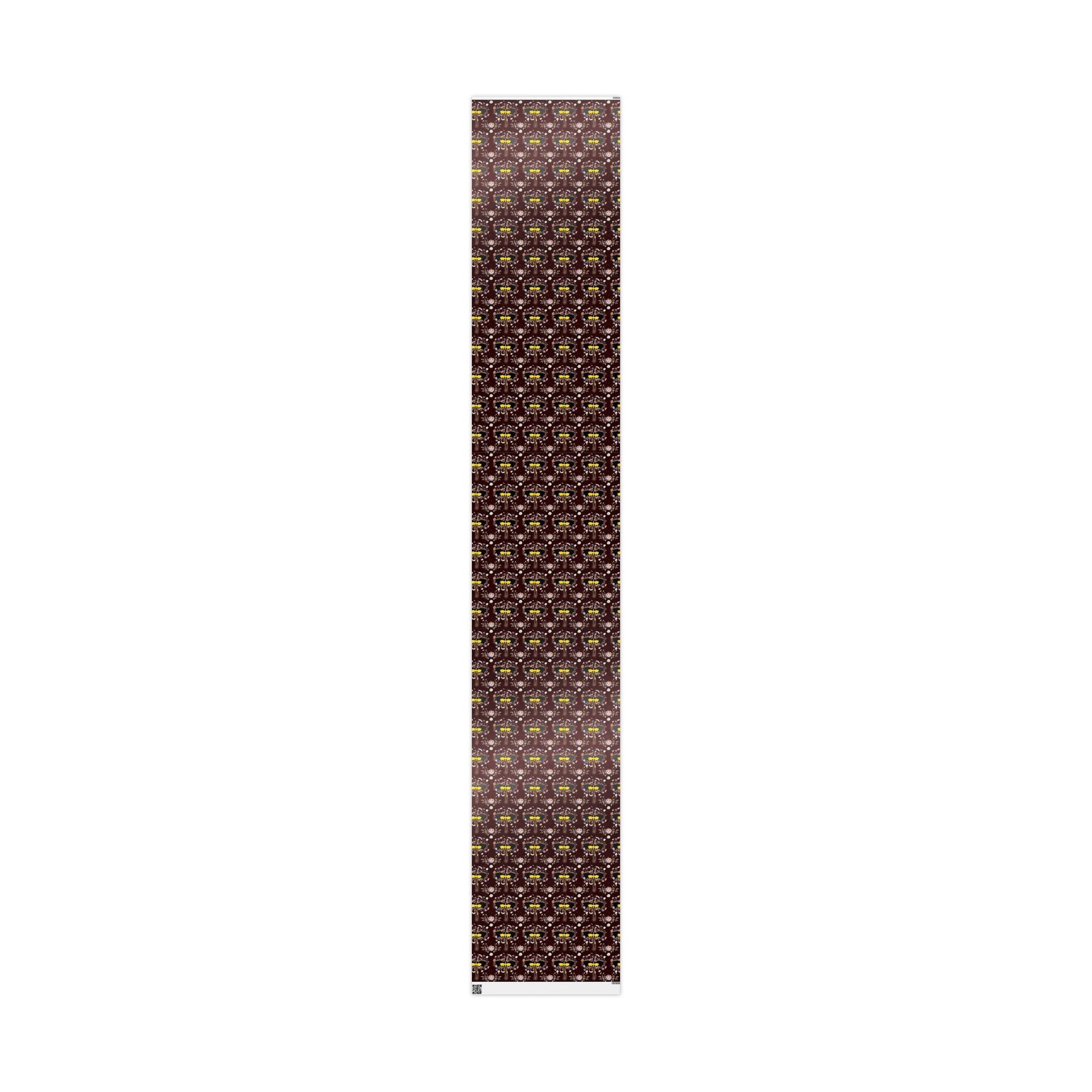 Floral Dragons on Burgundy Wrapping Paper