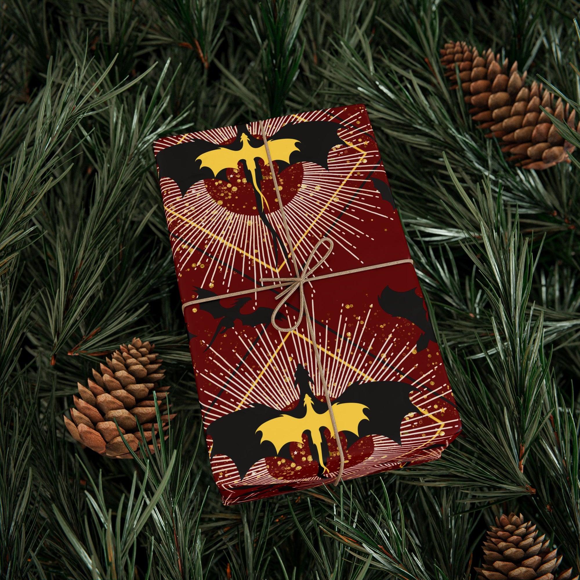 Cherry Red Dragon Wrapping Paper