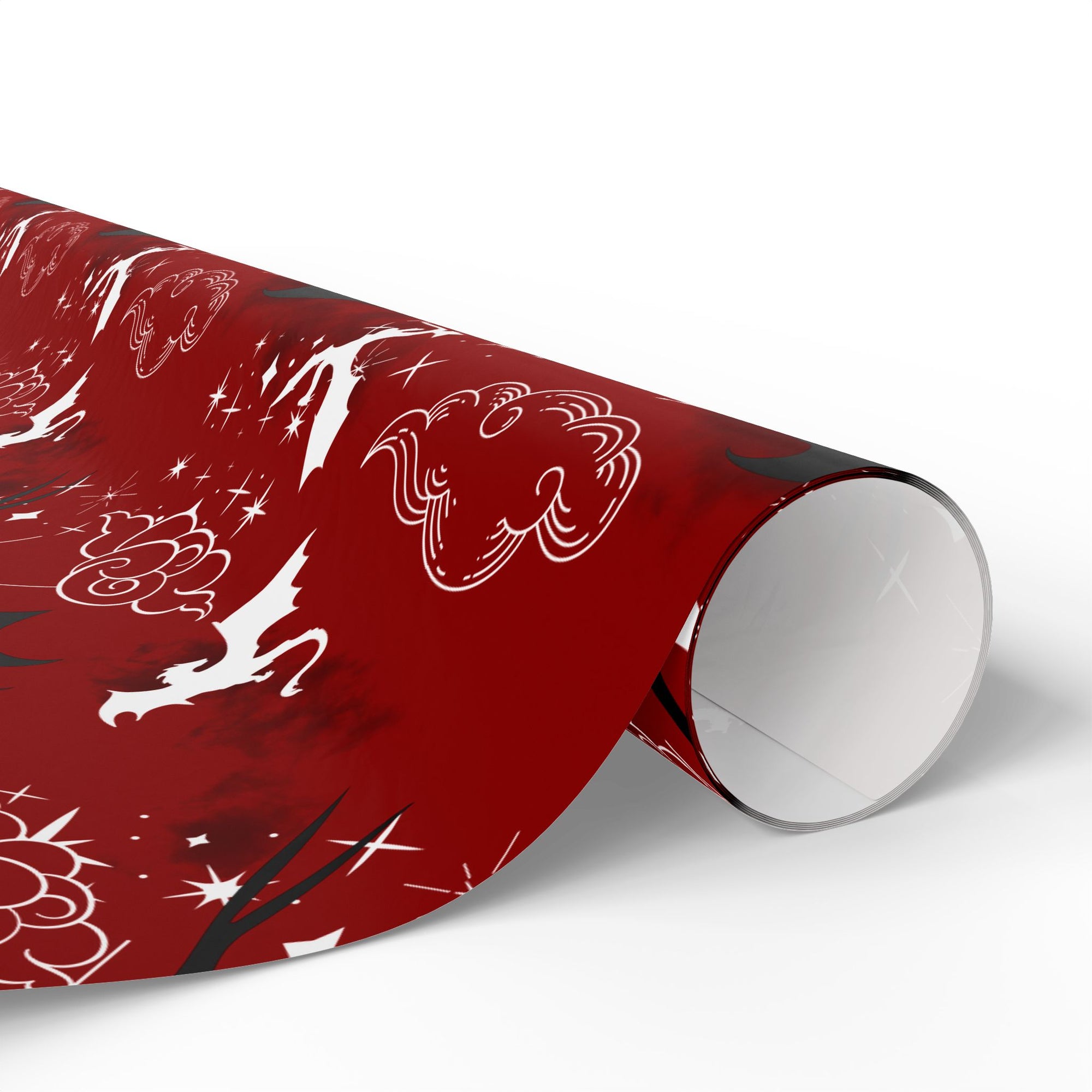 Dragons in Red Sky Wrapping Paper
