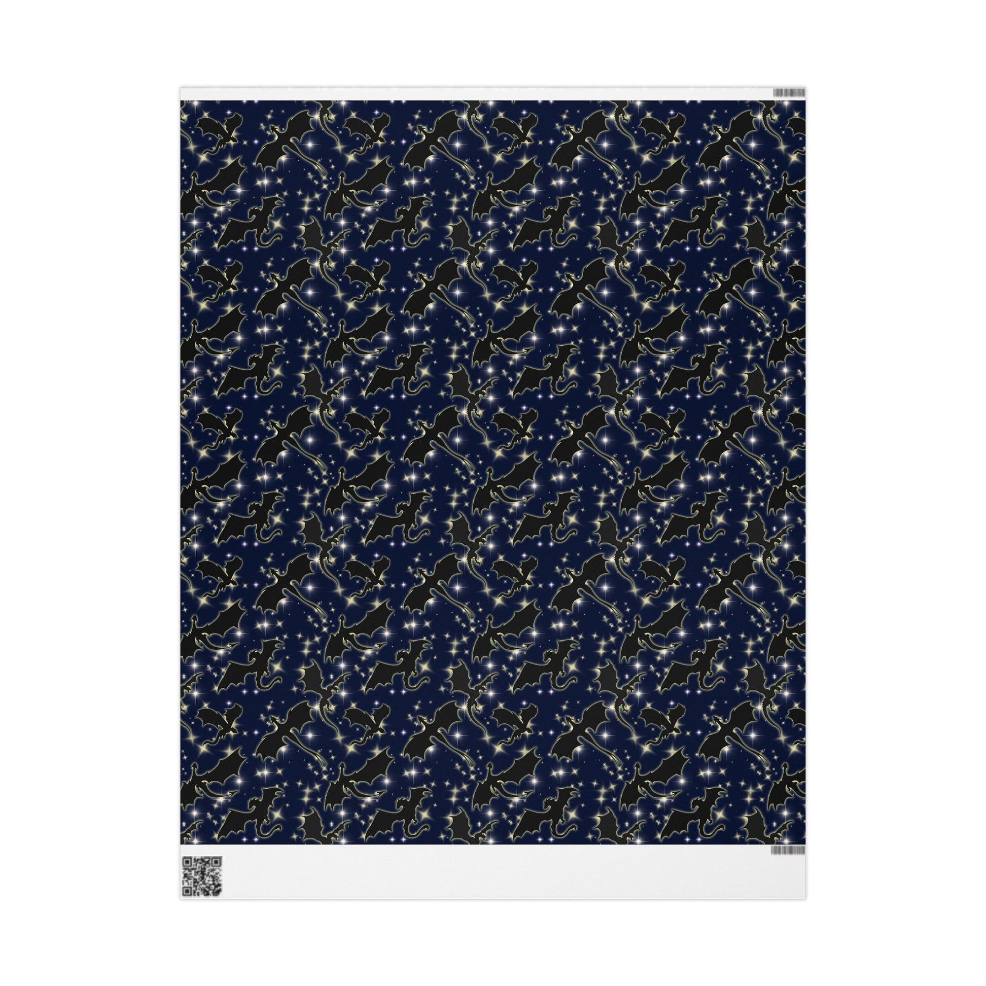 Starry Night Sky with Dragons Wrapping Paper