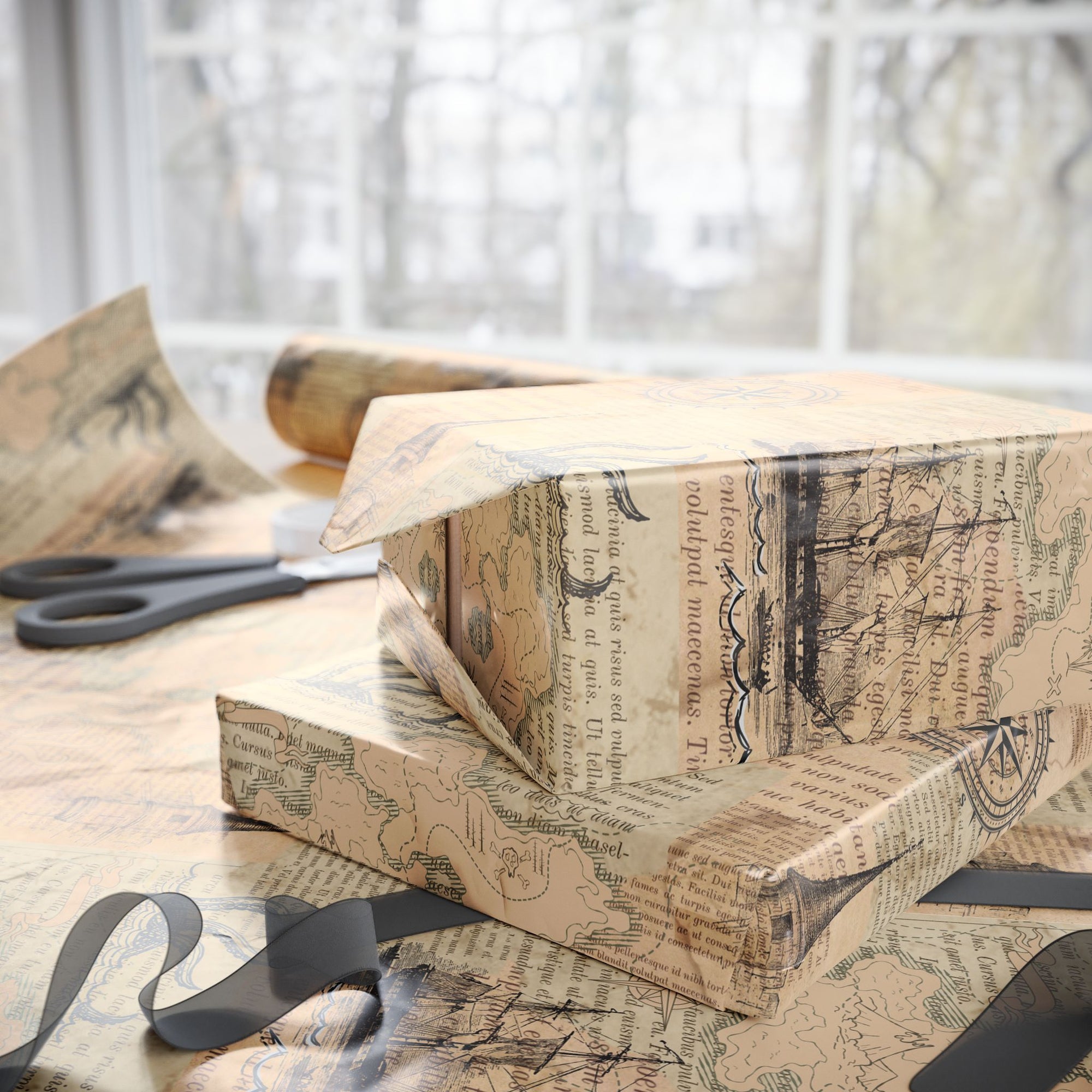 Maps in Pages Wrapping Paper