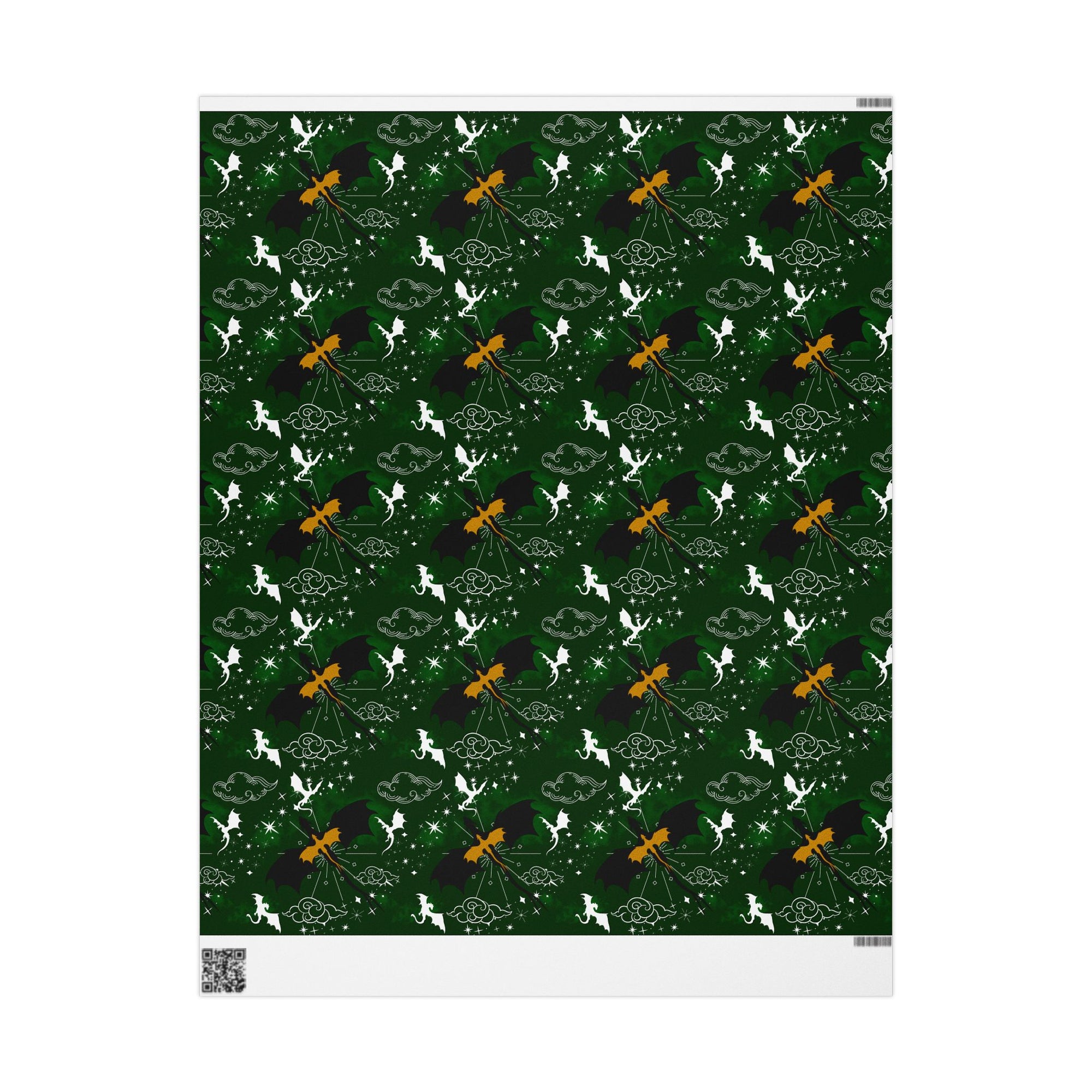 Dragons in Sky Green Wrapping Paper