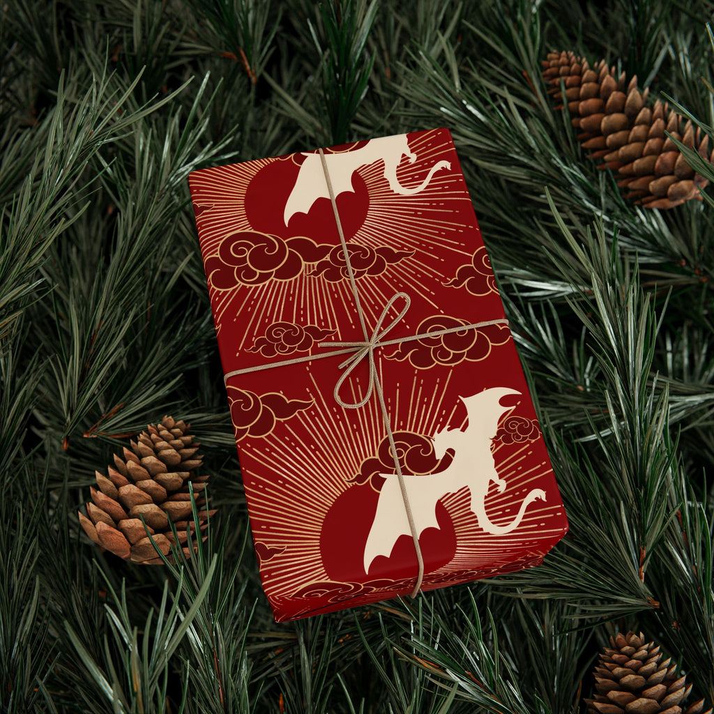 Dragons and Cherry Sun Wrapping Paper