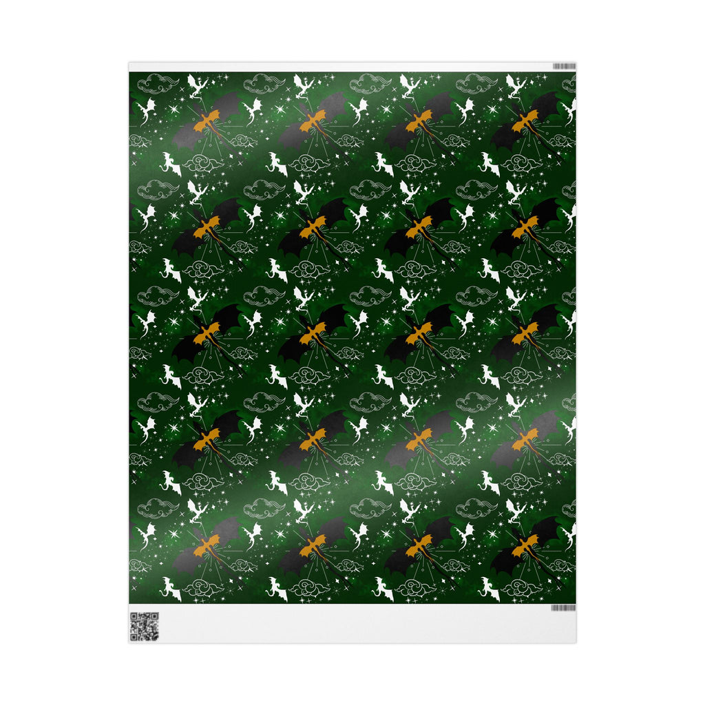 Dragons in Sky Green Wrapping Paper
