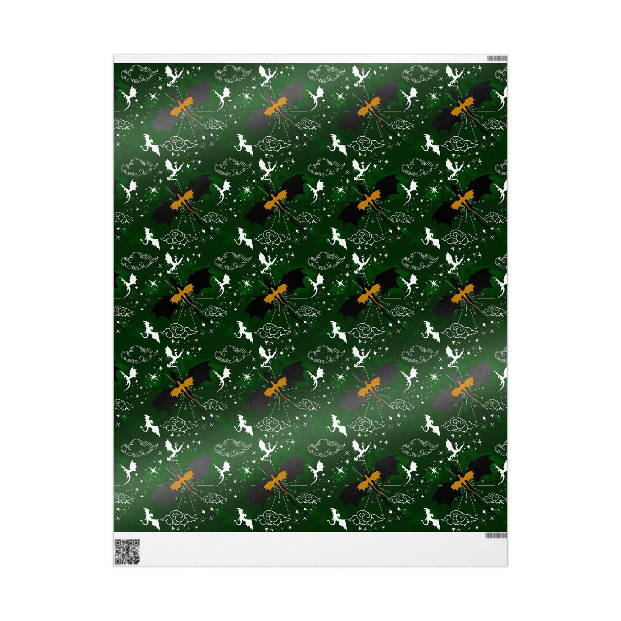 Dragons in Sky Green Wrapping Paper
