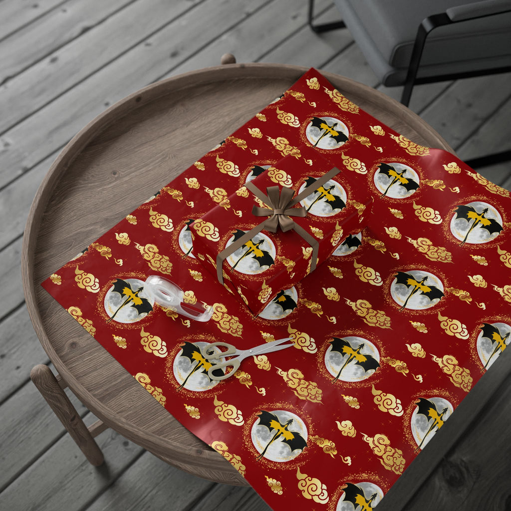 Dragons in Red Sky Wrapping Papers