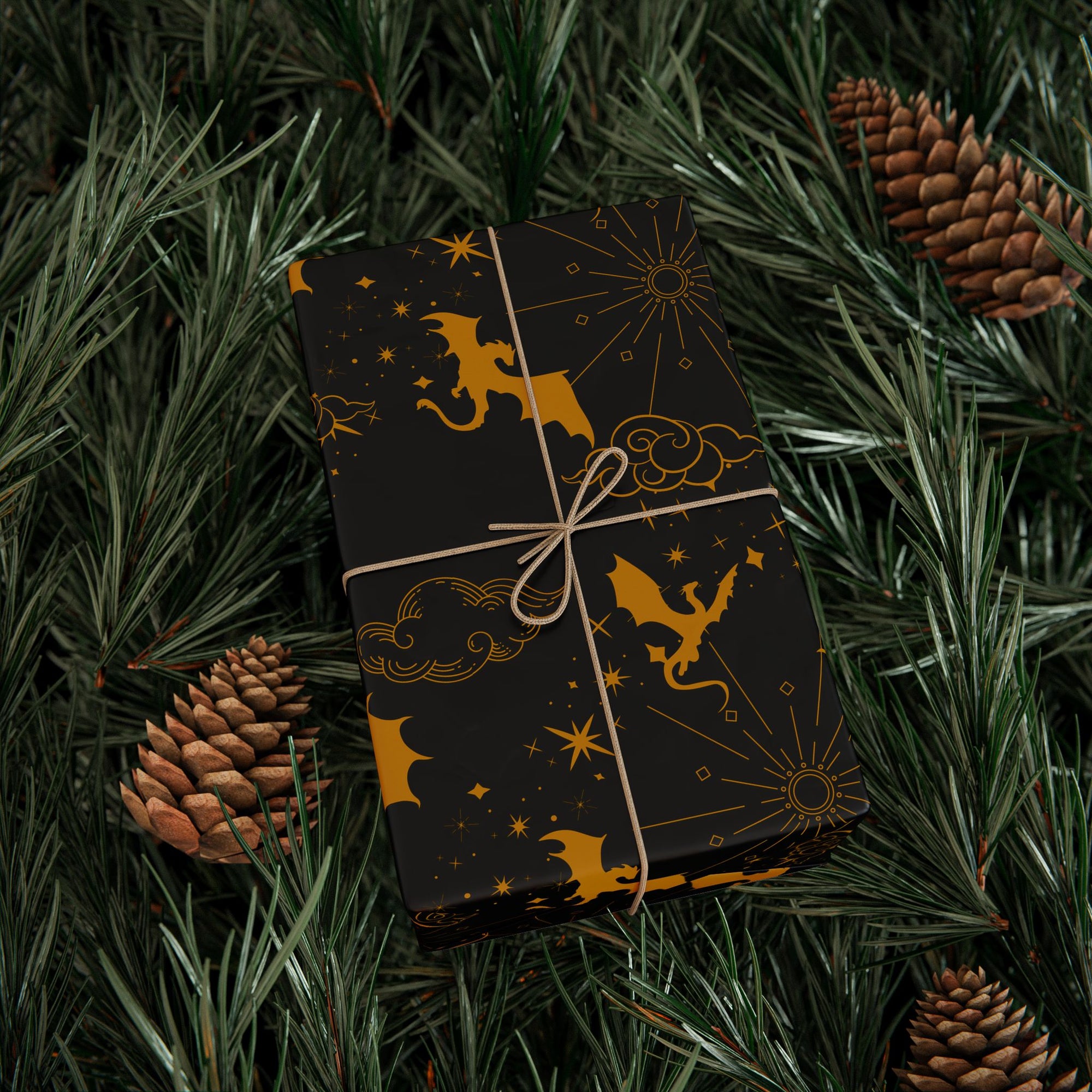 Royal Dragons in Night Wrapping Paper