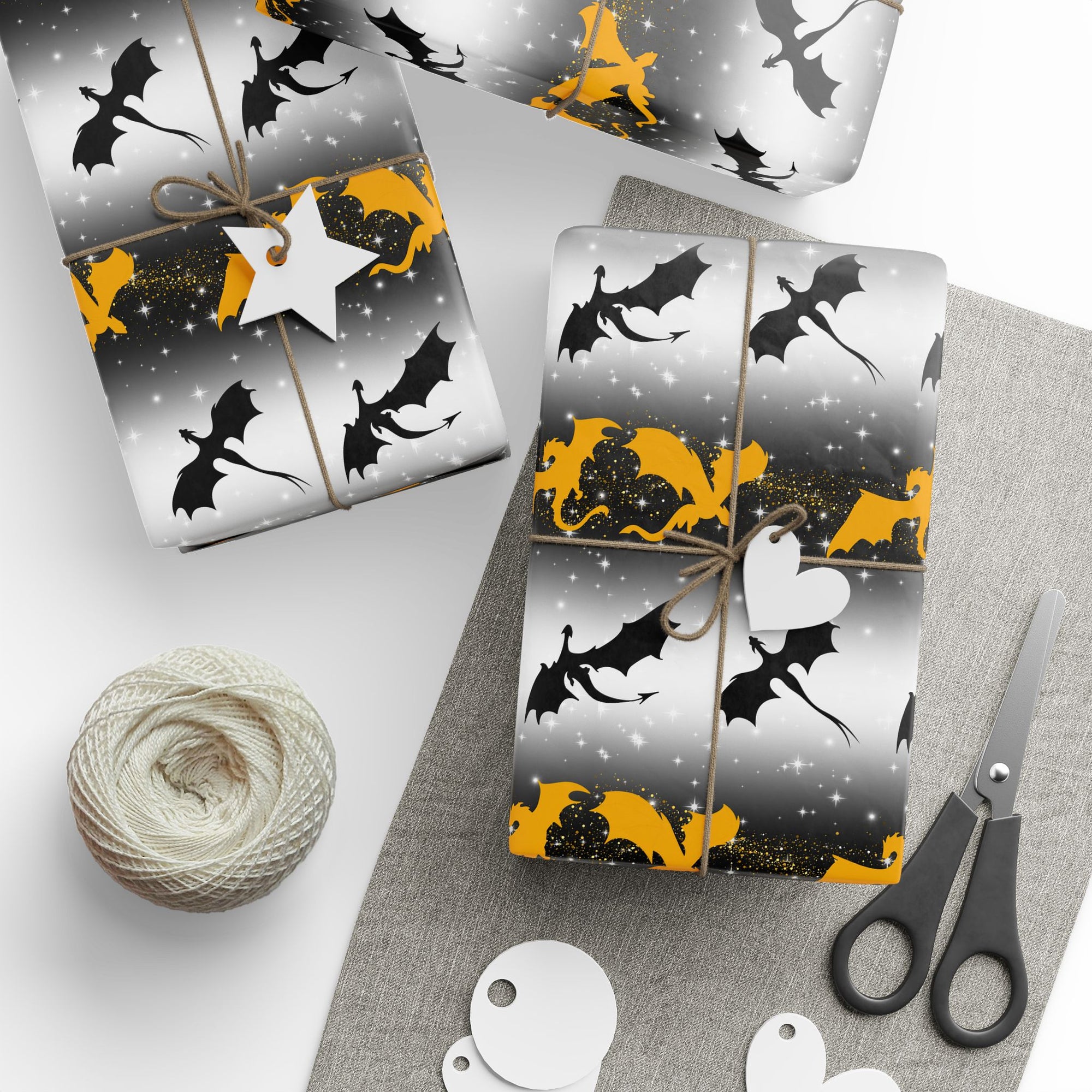 Black and Yellow Striped Wrapping Paper