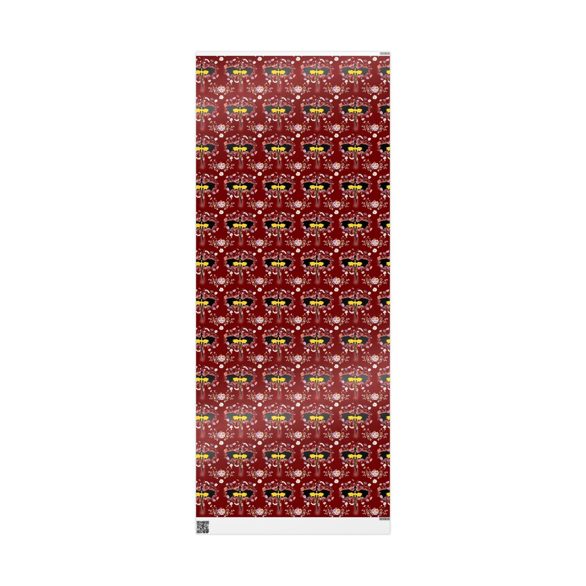 Floral Dragon in Red Sky Wrapping Paper