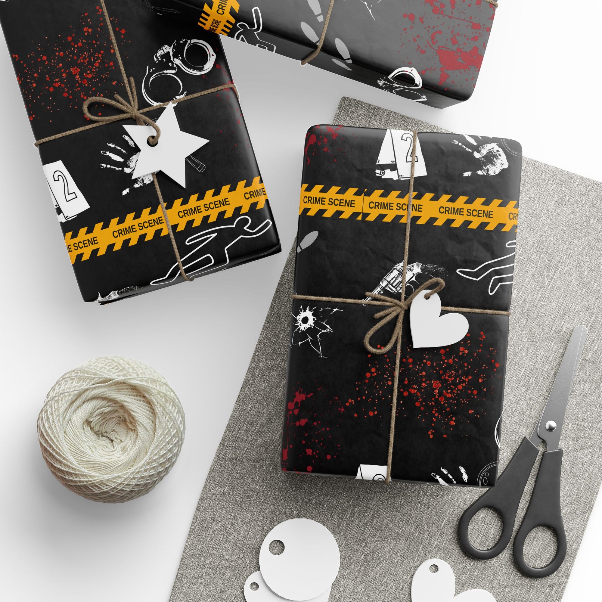 True Crime Black Wrapping Paper