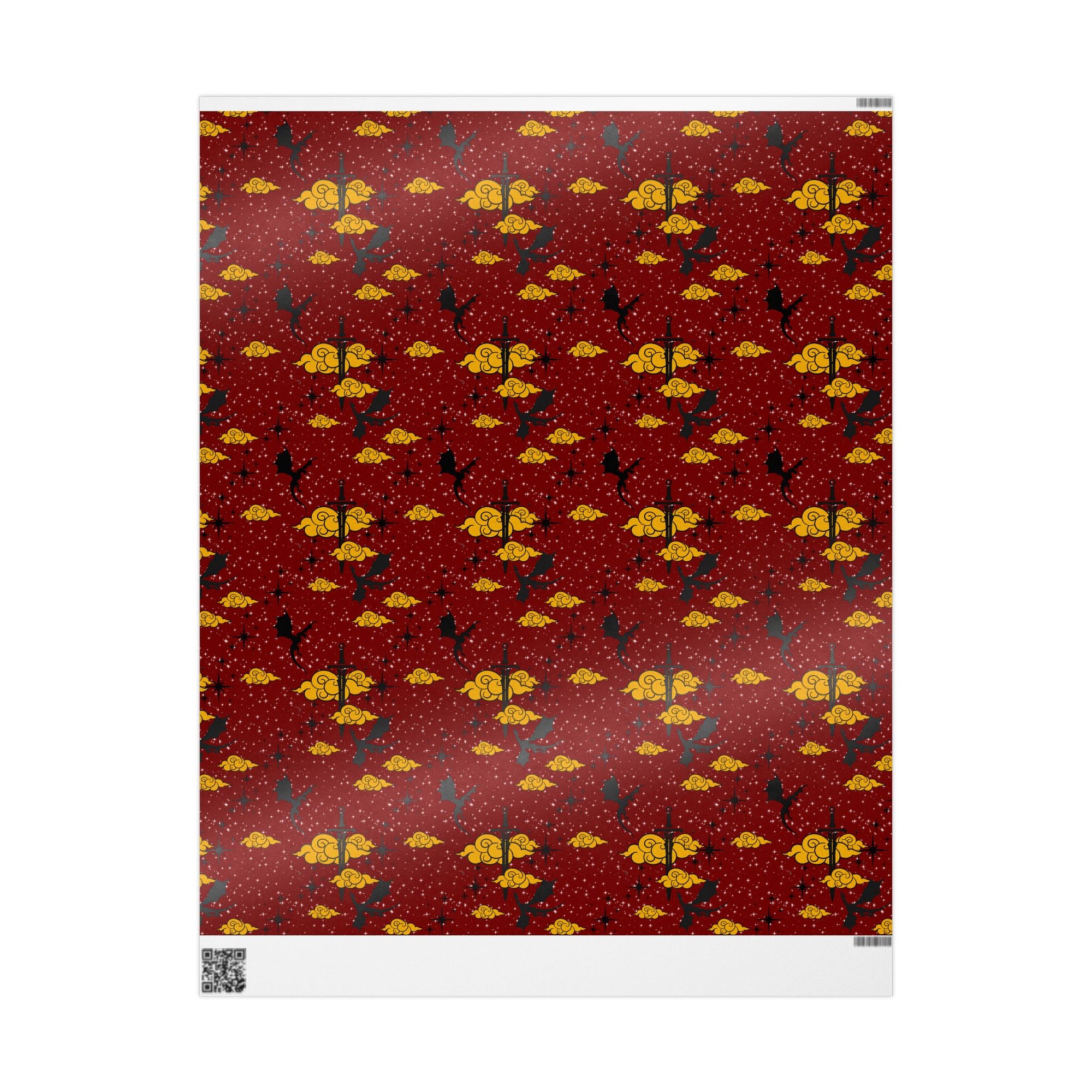 Dragons and Cherry Red Sky Wrapping Paper