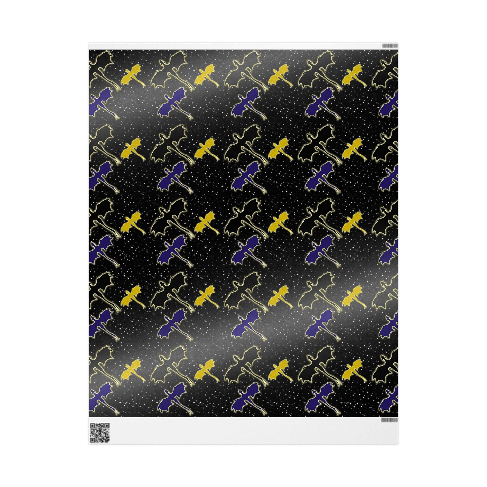 Three Dragons in Night Sky Wrapping Paper