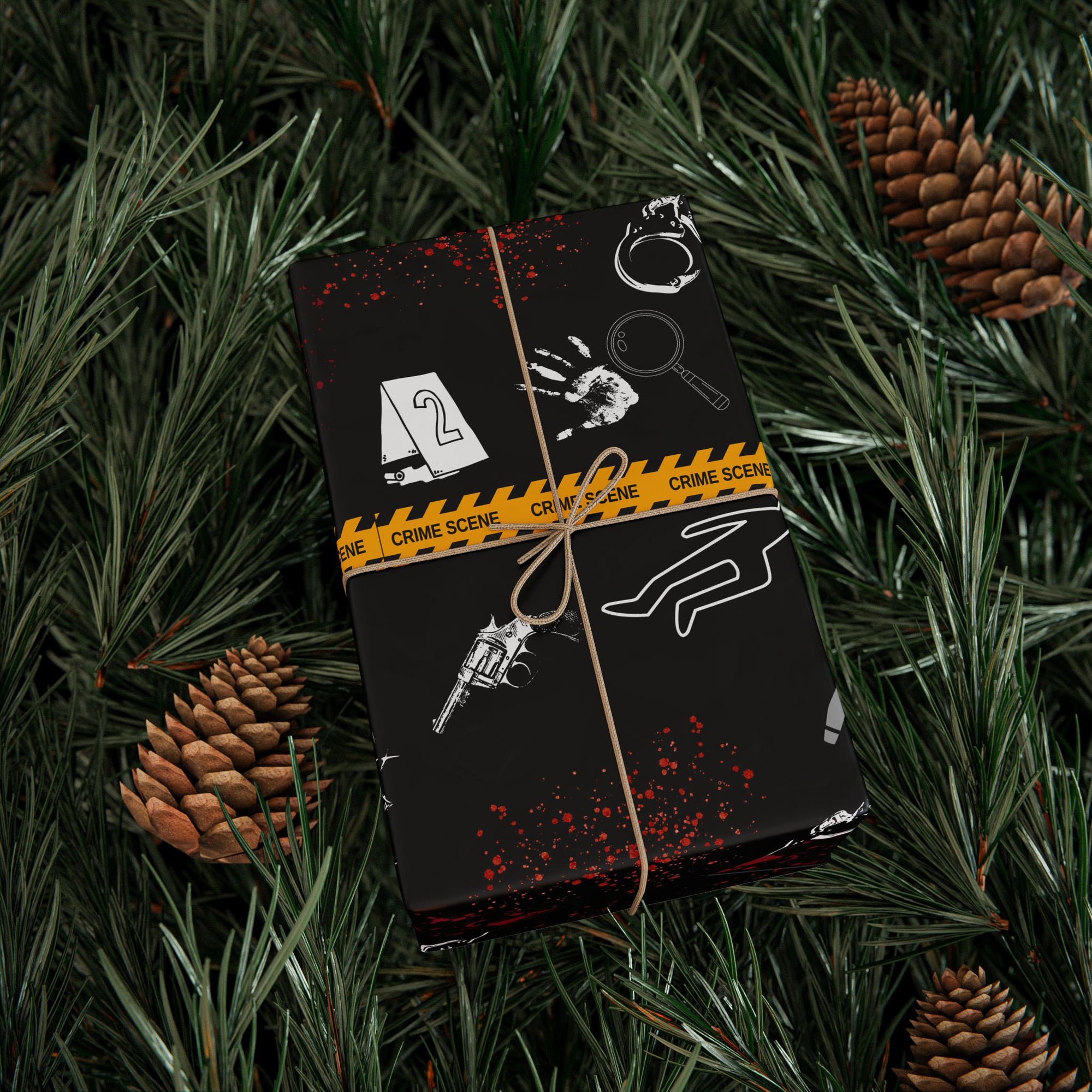 True Crime Black Wrapping Paper