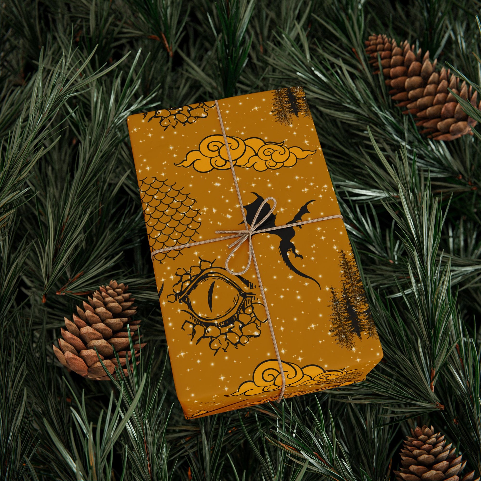 Golden Age of Dragons Wrapping Paper