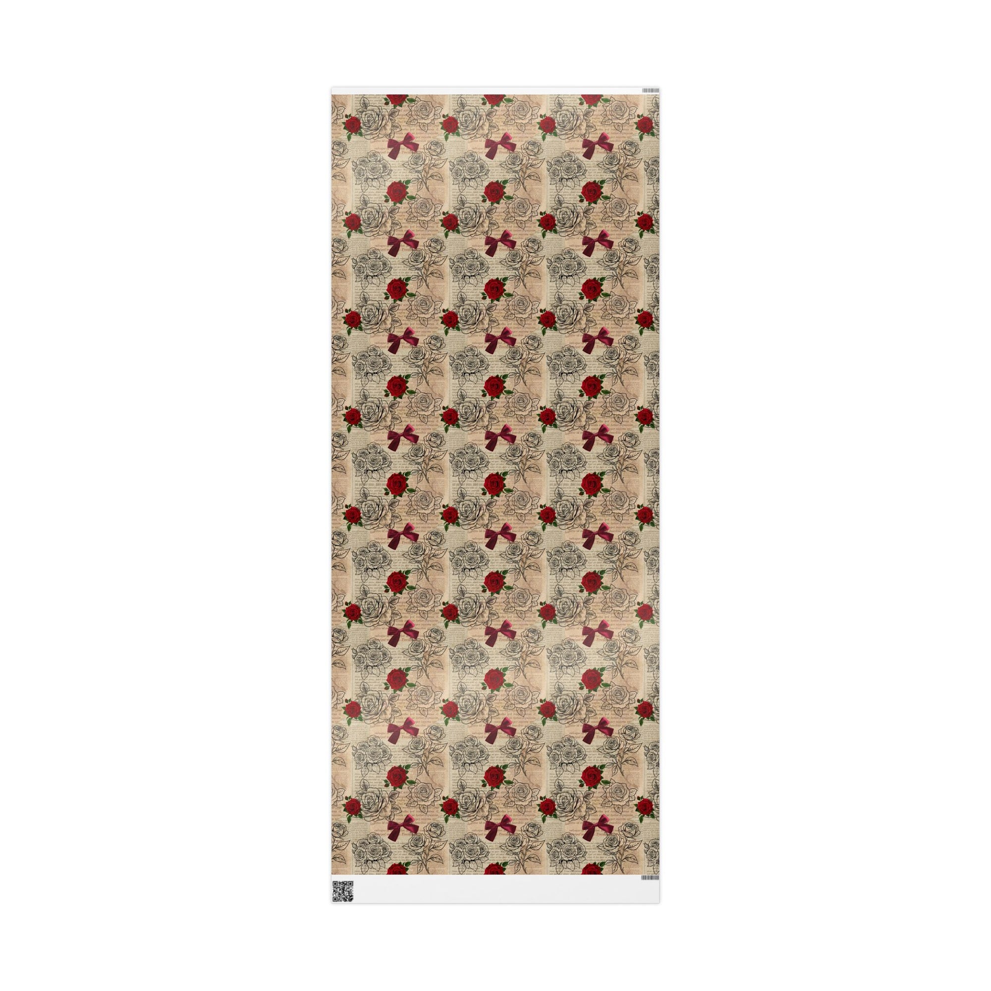 Roses in Pages Wrapping Paper