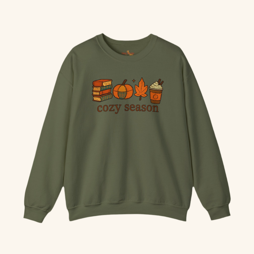 Cozy Season Crewneck Sweatshirt, Military Green