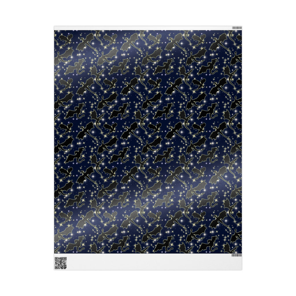 Starry Night Sky with Dragons Wrapping Paper