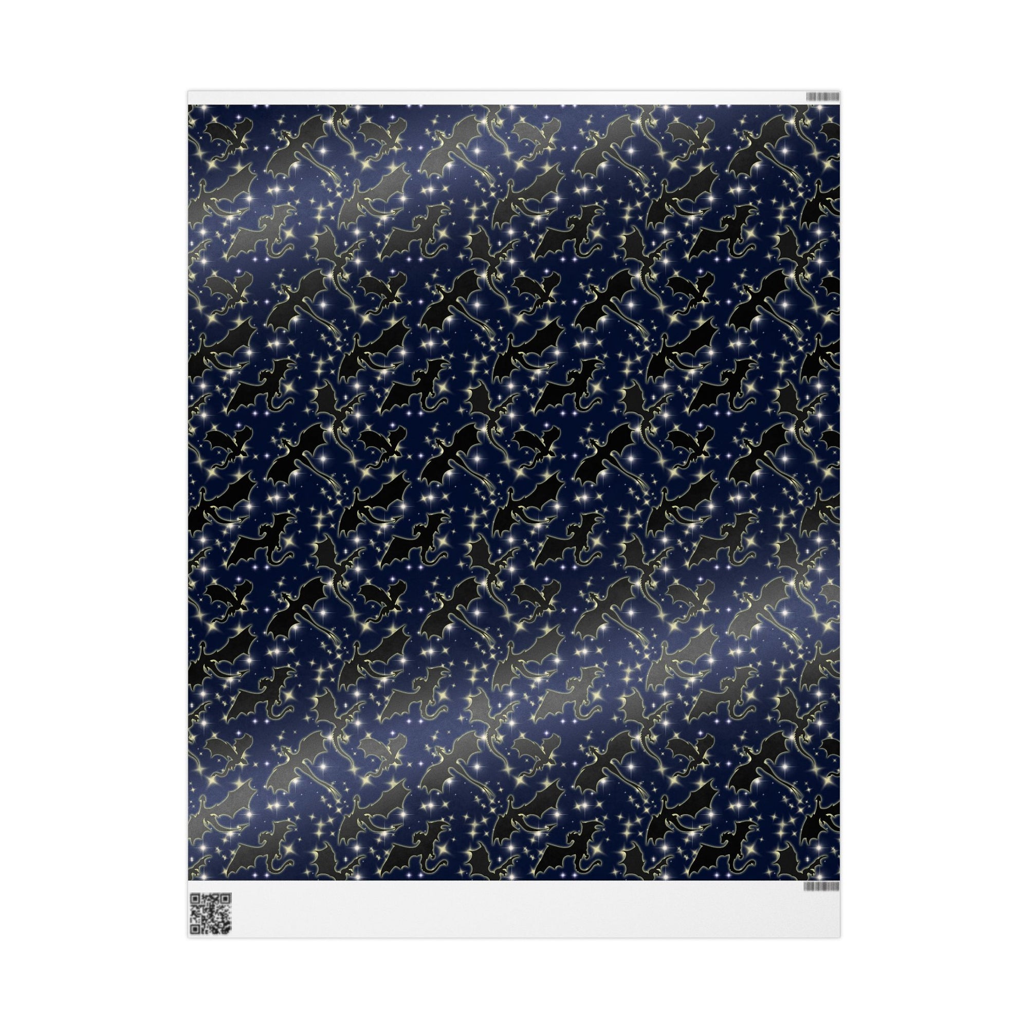 Starry Night Sky with Dragons Wrapping Paper
