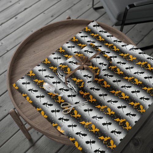 Black and Yellow Striped Wrapping Paper