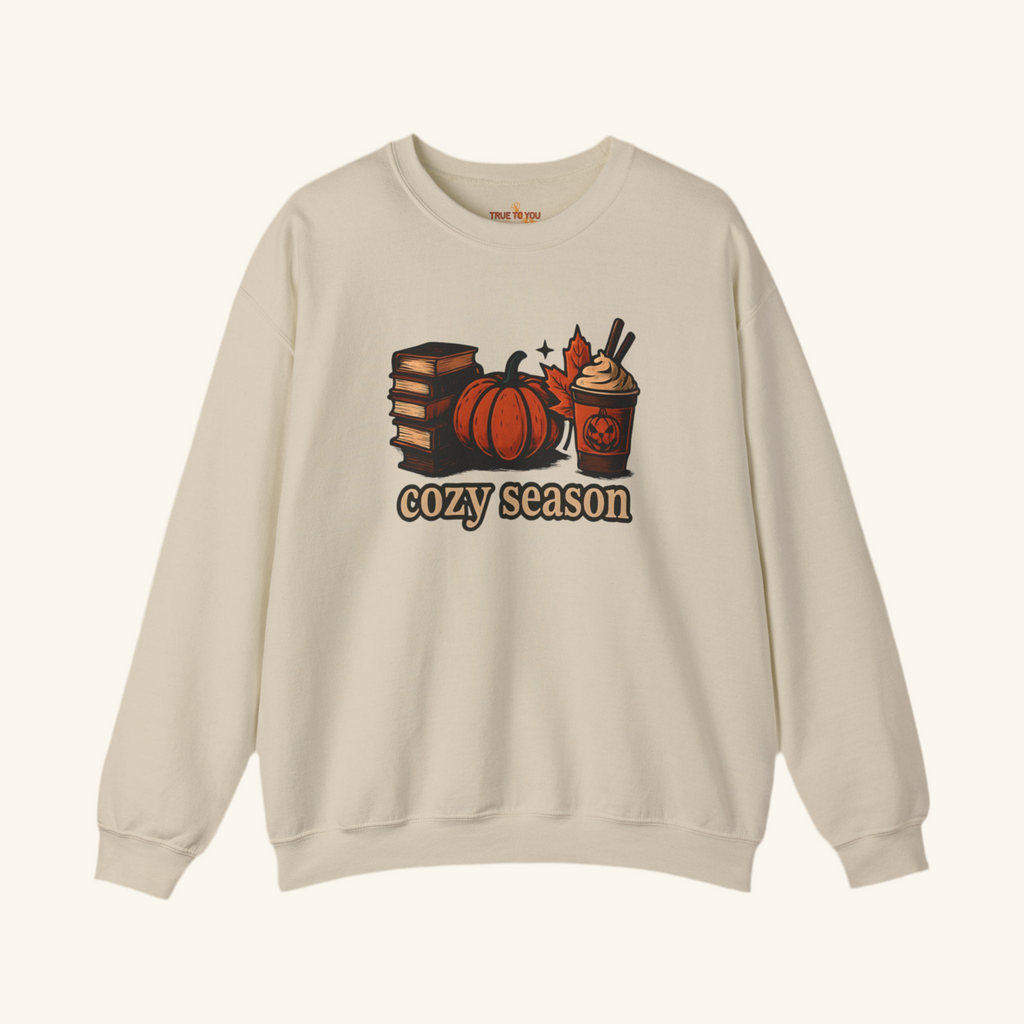 Spooky Cozy Seazon Crewneck Sweatshirt, Sand