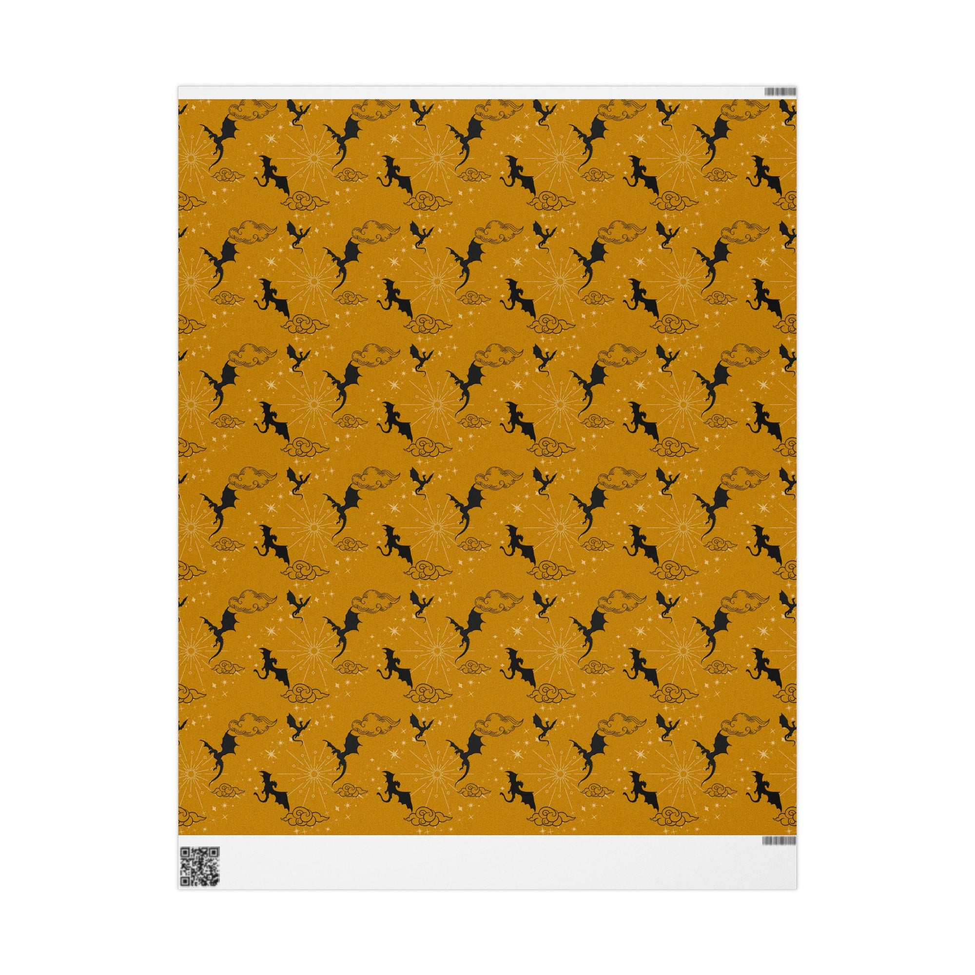 Dragons in Golden Sky Wrapping Papers