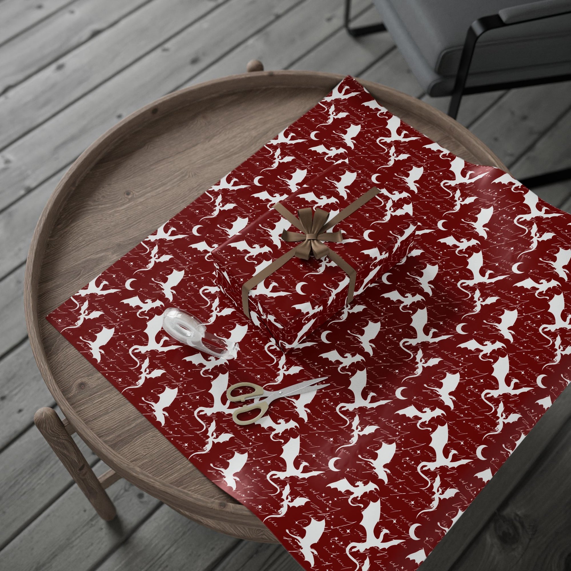 Fictional Dragons Red Wrapping Paper