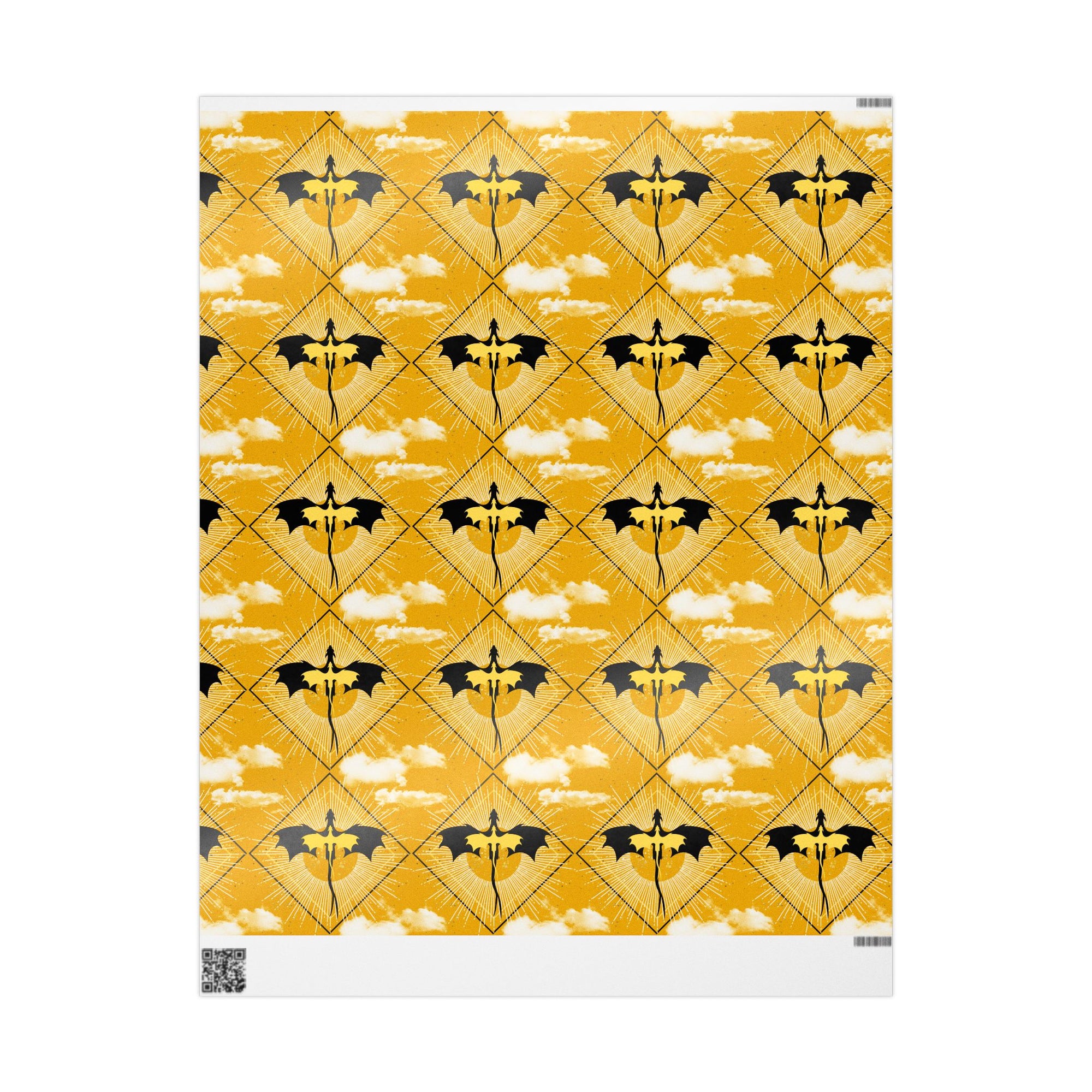 Black and Yellow Dragons in Sunlight Wrapping Papers