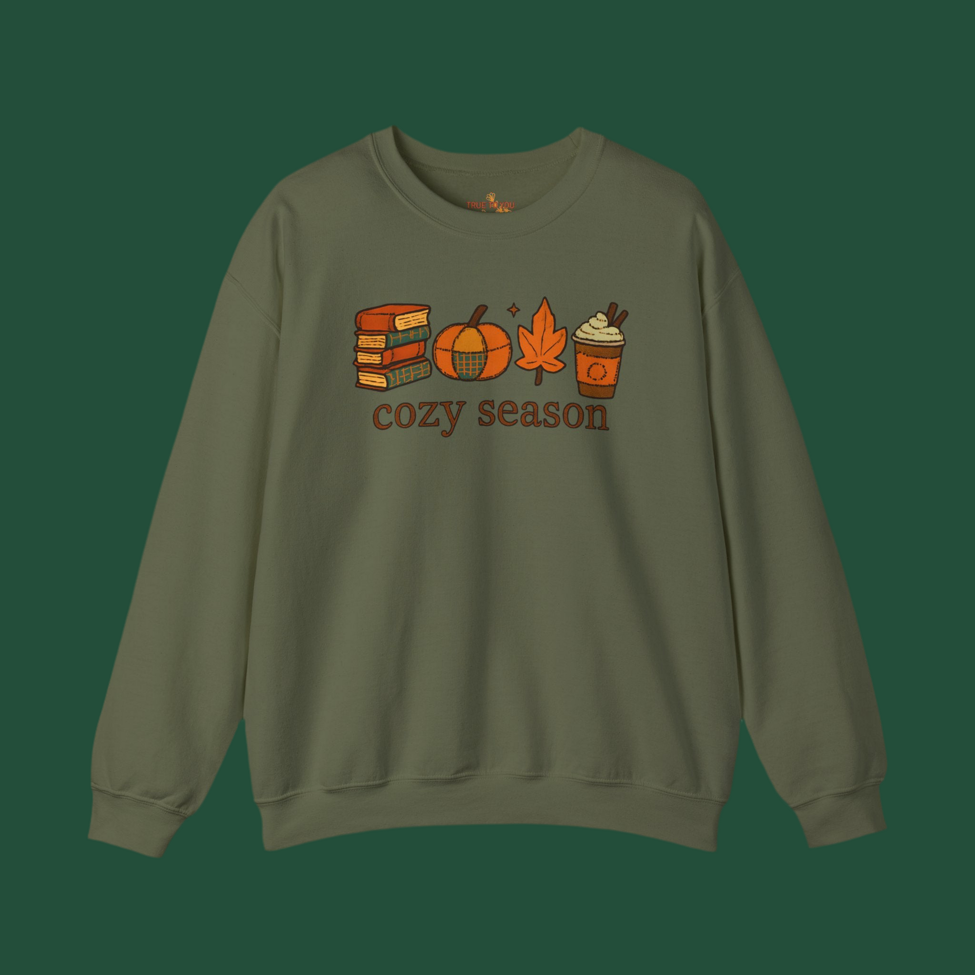 Cozy Season Crewneck Sweatshirt, Military Green